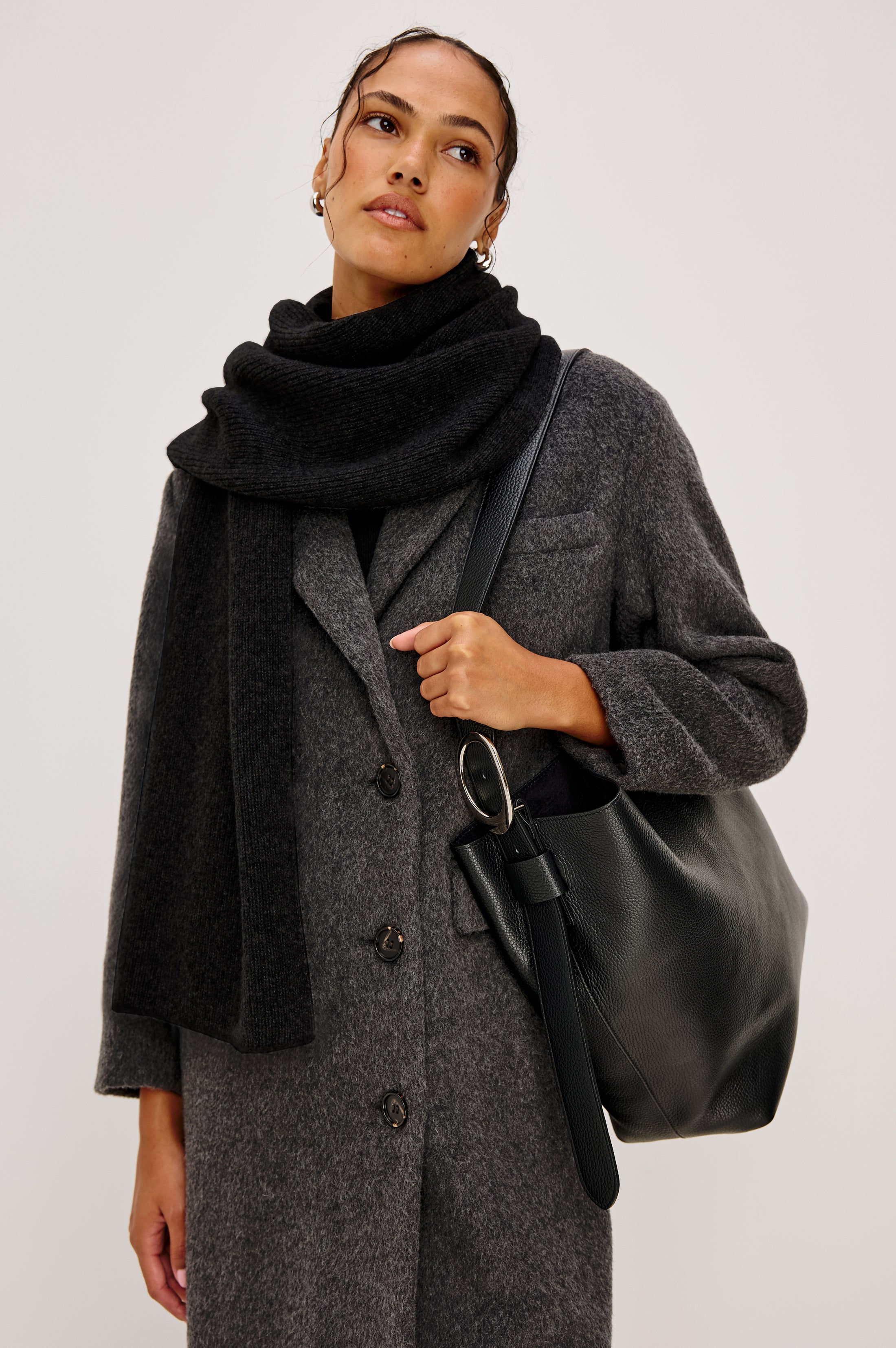 ALPS CASHMERE SILK UNISEX SCARF - BLACK – Rails