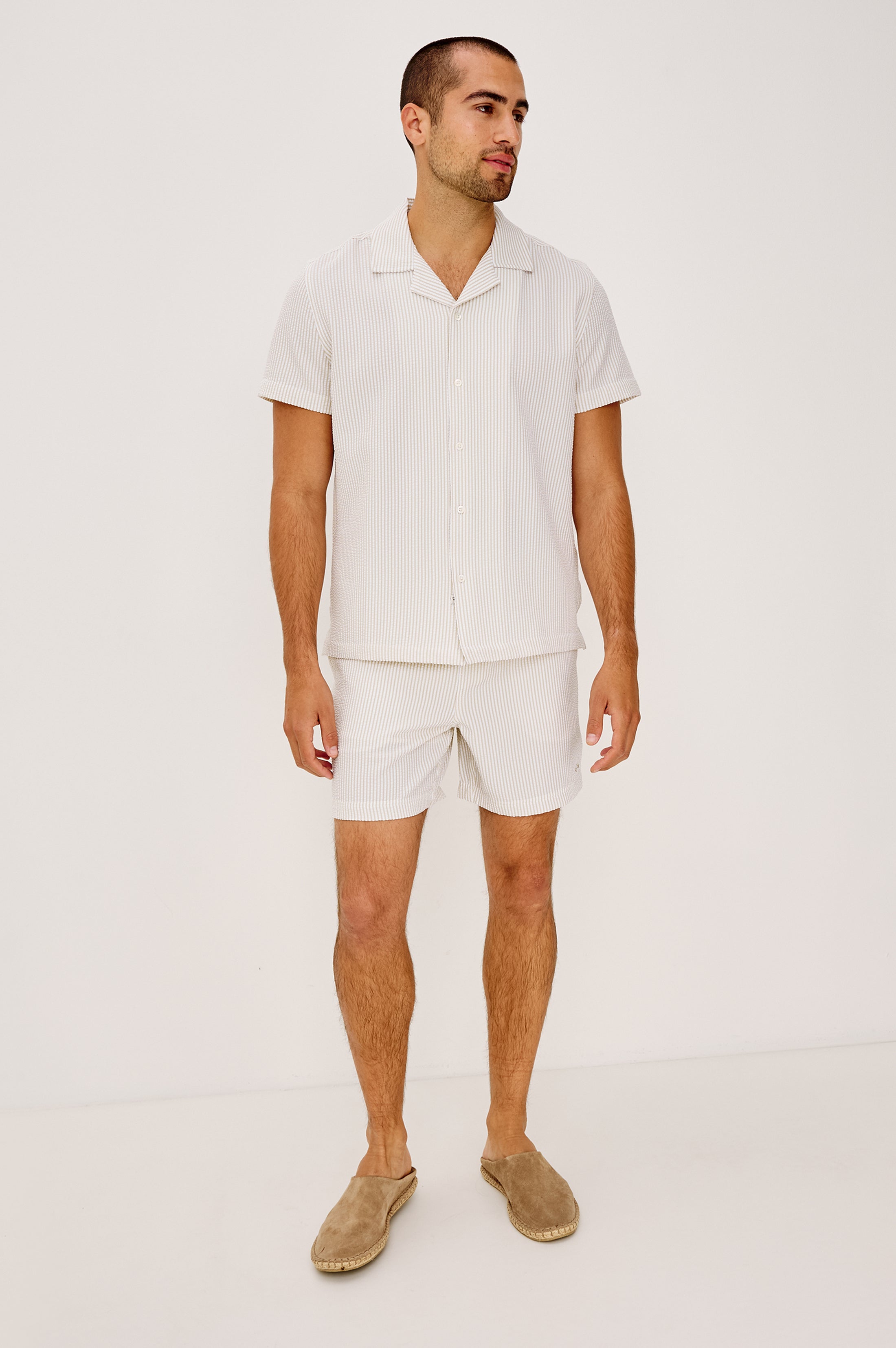 AMALFI SHIRT - SAGE WHITE SEERSUCKER – Rails