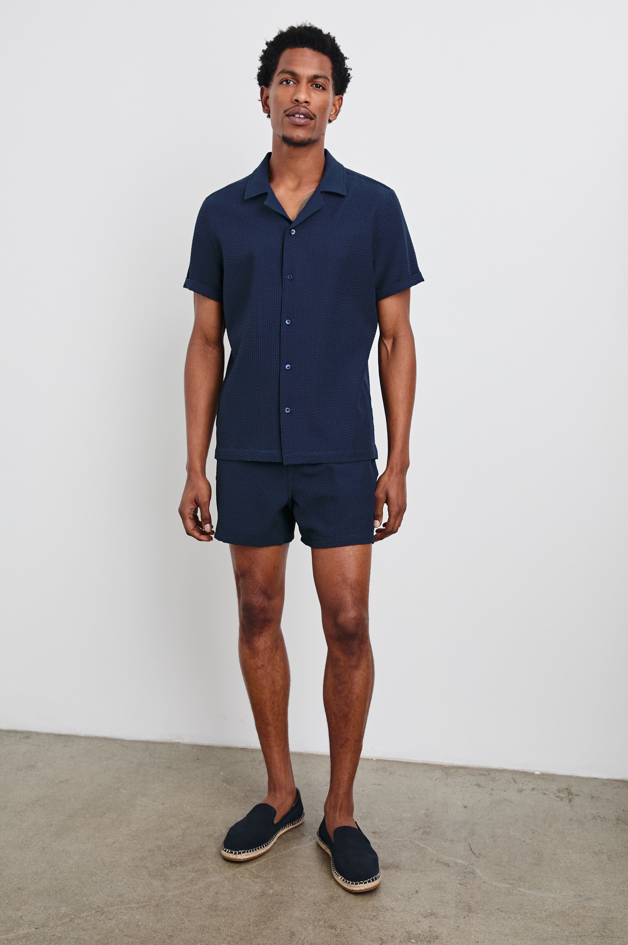 AMALFI SHIRT - NAVY SEERSUCKER – Rails