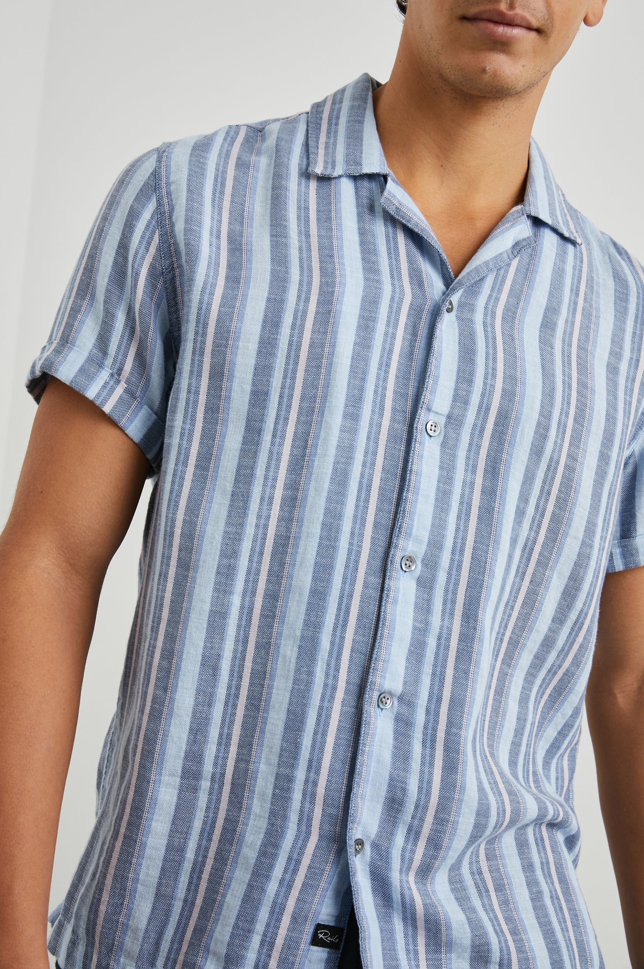 AMALFI SHIRT - POWDER COBALT STRIPE – Rails