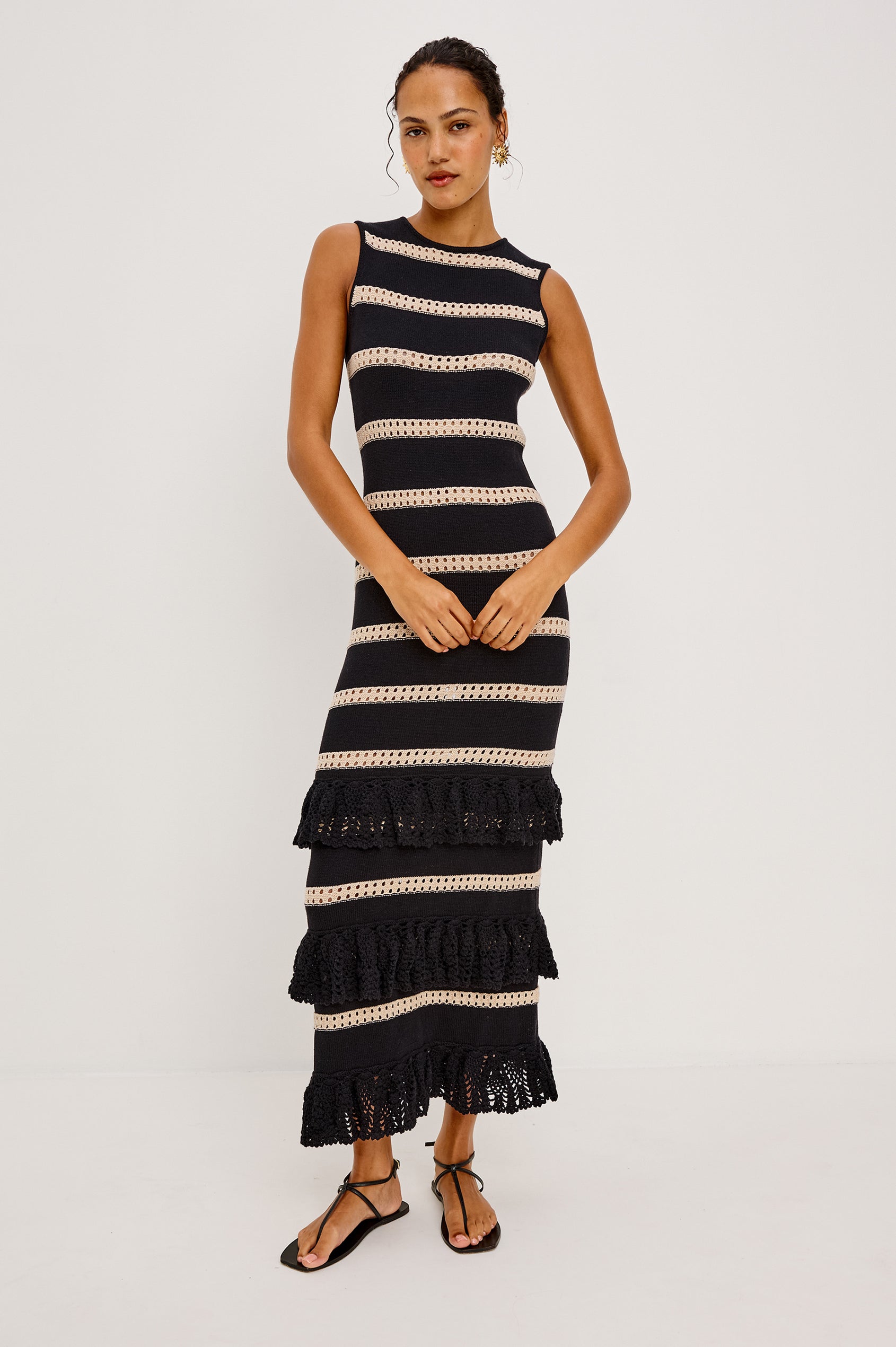 ANA DRESS - BLACK OAT STRIPE Rails ANA DRESS - BLACK OAT STRIPE Rails