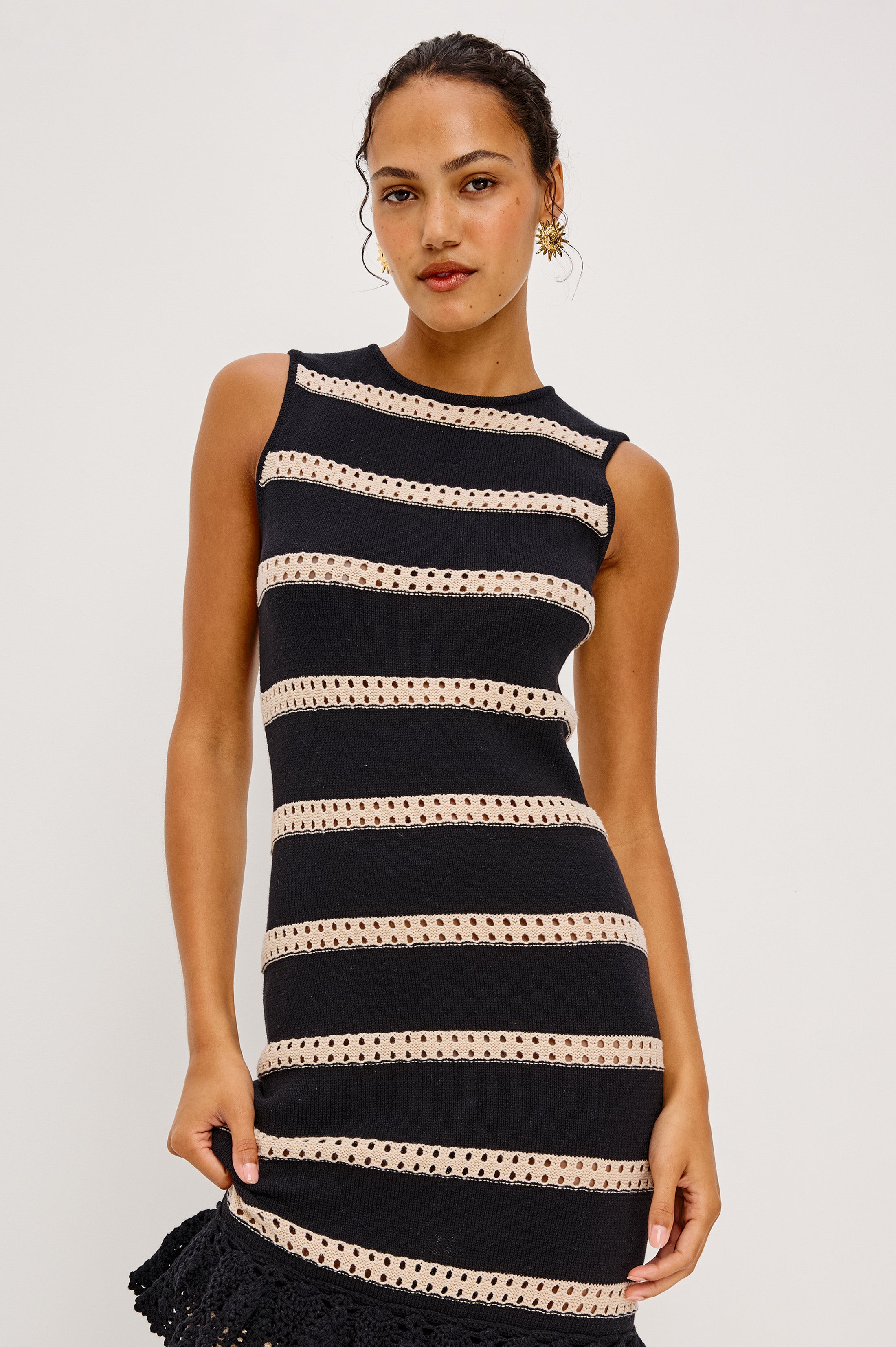 ANA DRESS - BLACK OAT STRIPE – Rails
