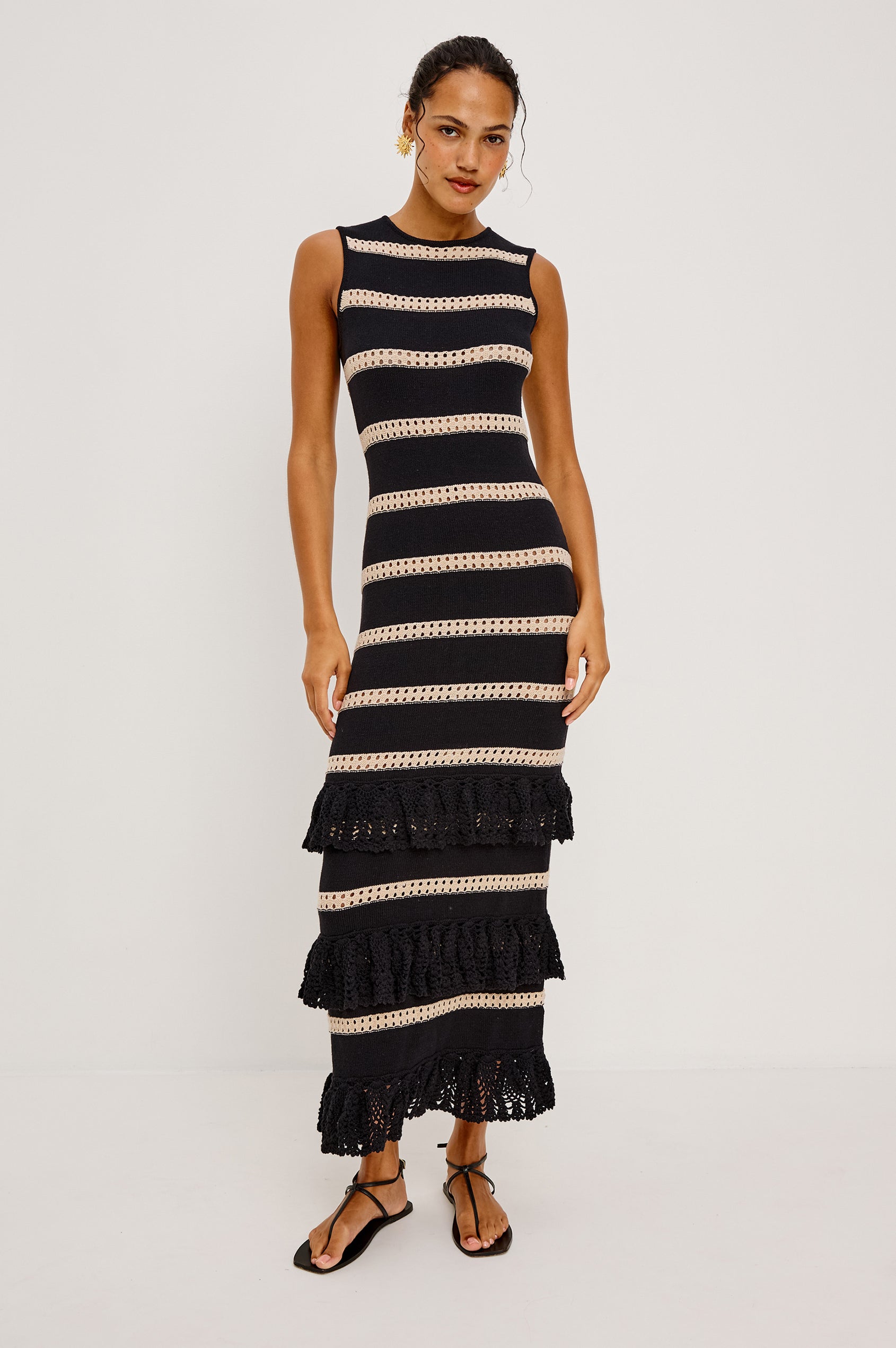 Rails | Ana Dress - Black Oat Stripe | Premium Cotton | Size L