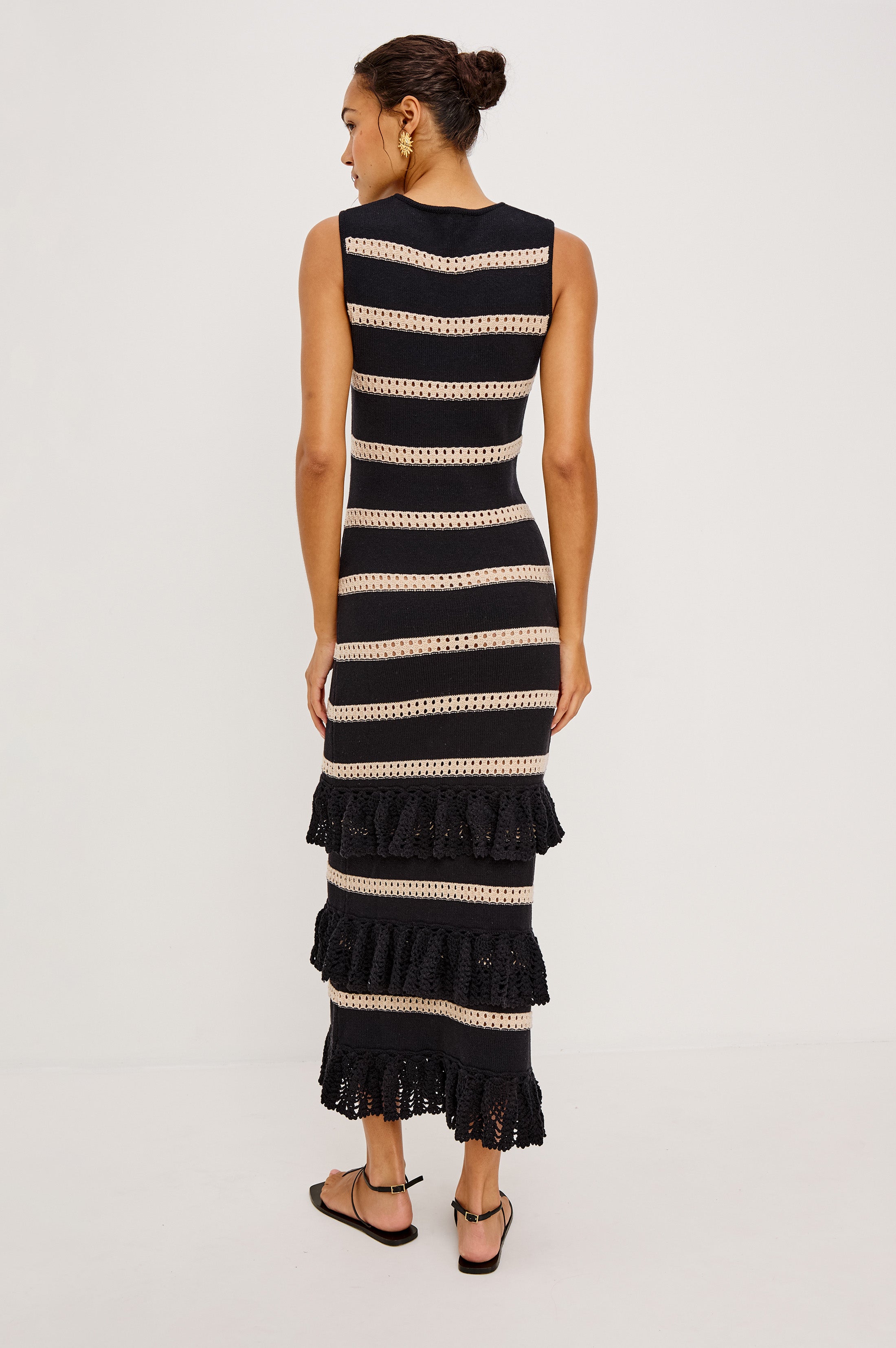 ANA DRESS - BLACK OAT STRIPE – Rails