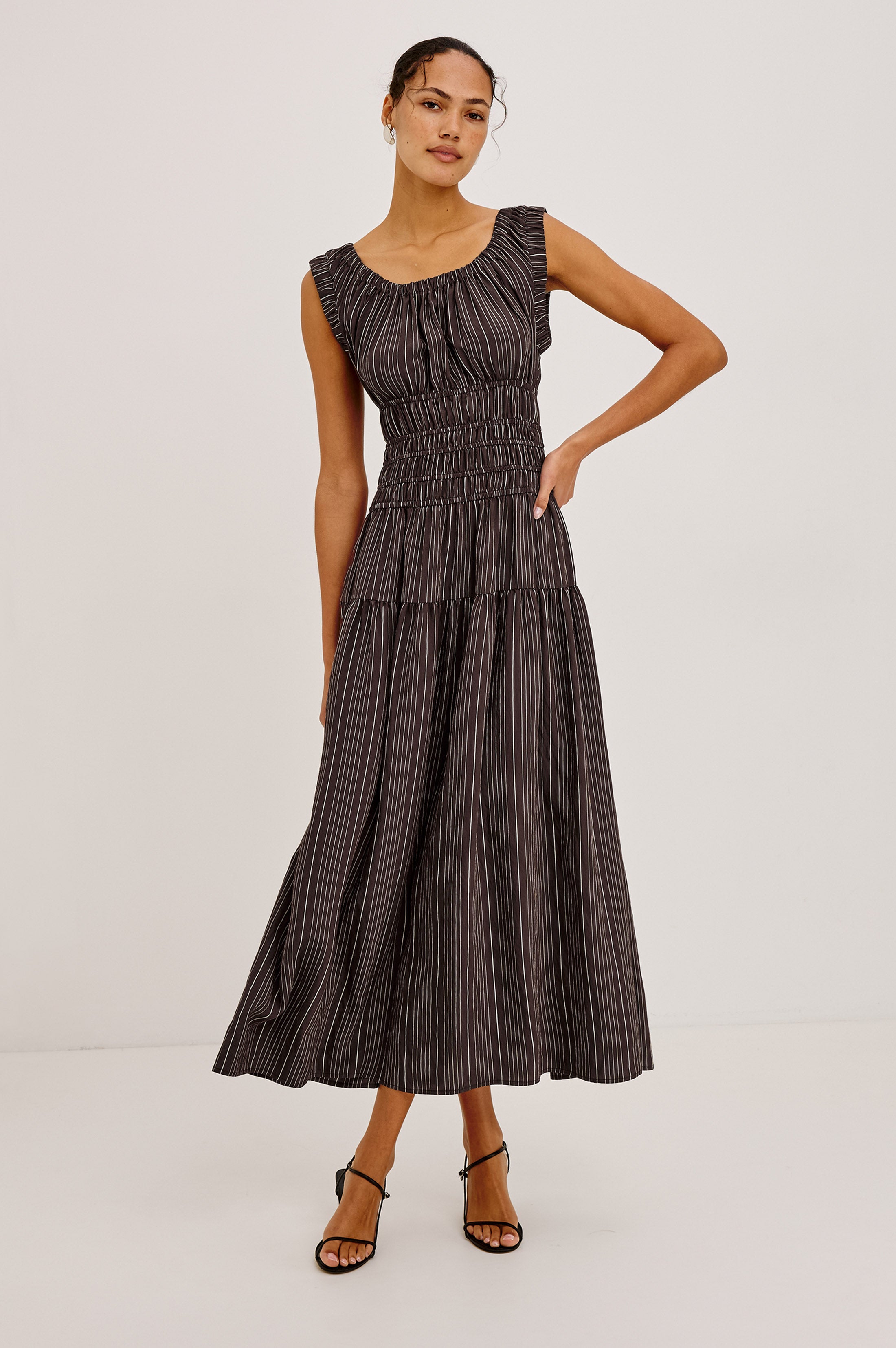 ANASTASIA DRESS - CHICORY STRIPE