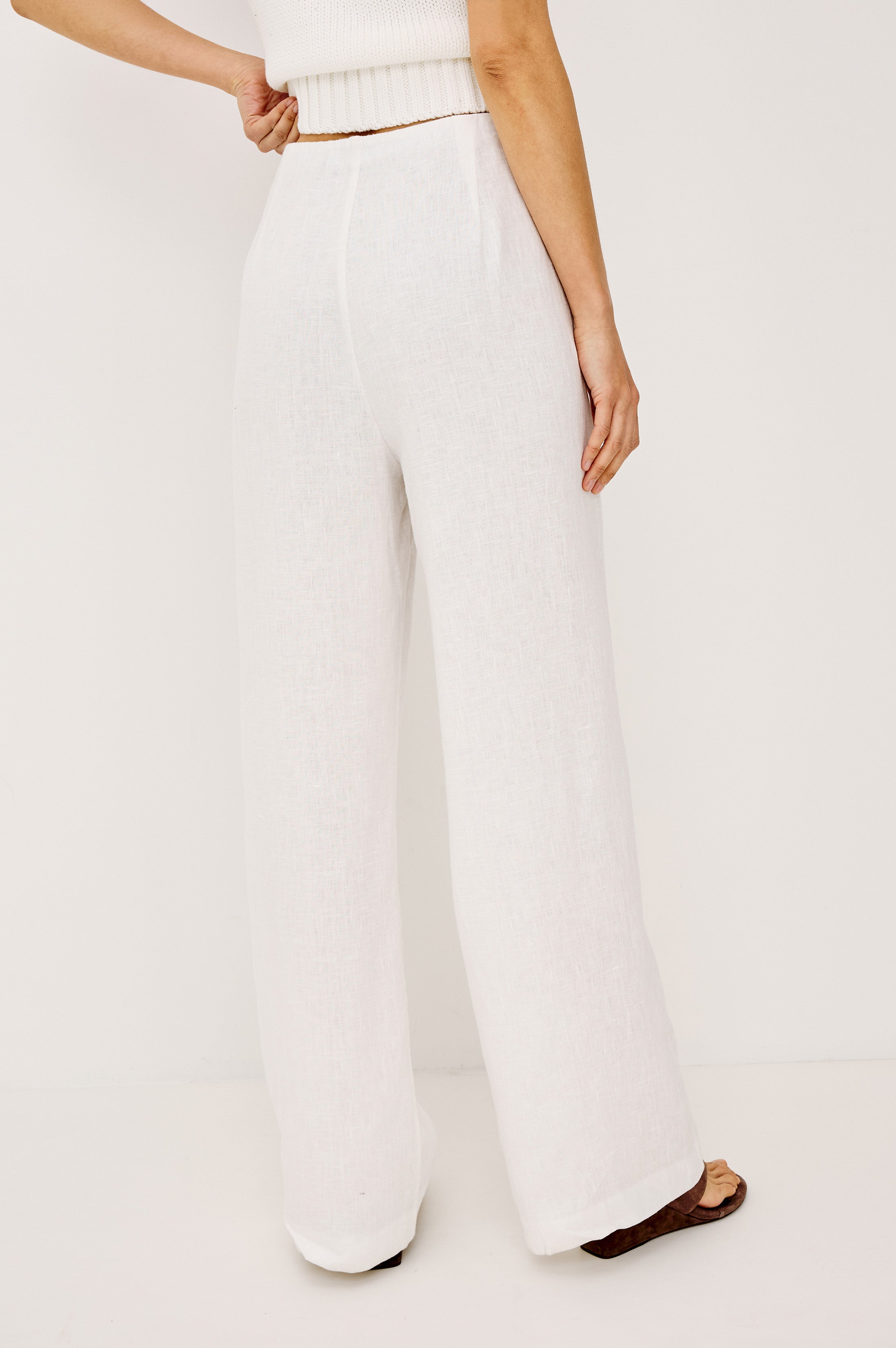 ANDRINE PANT - WHITE LINEN – Rails