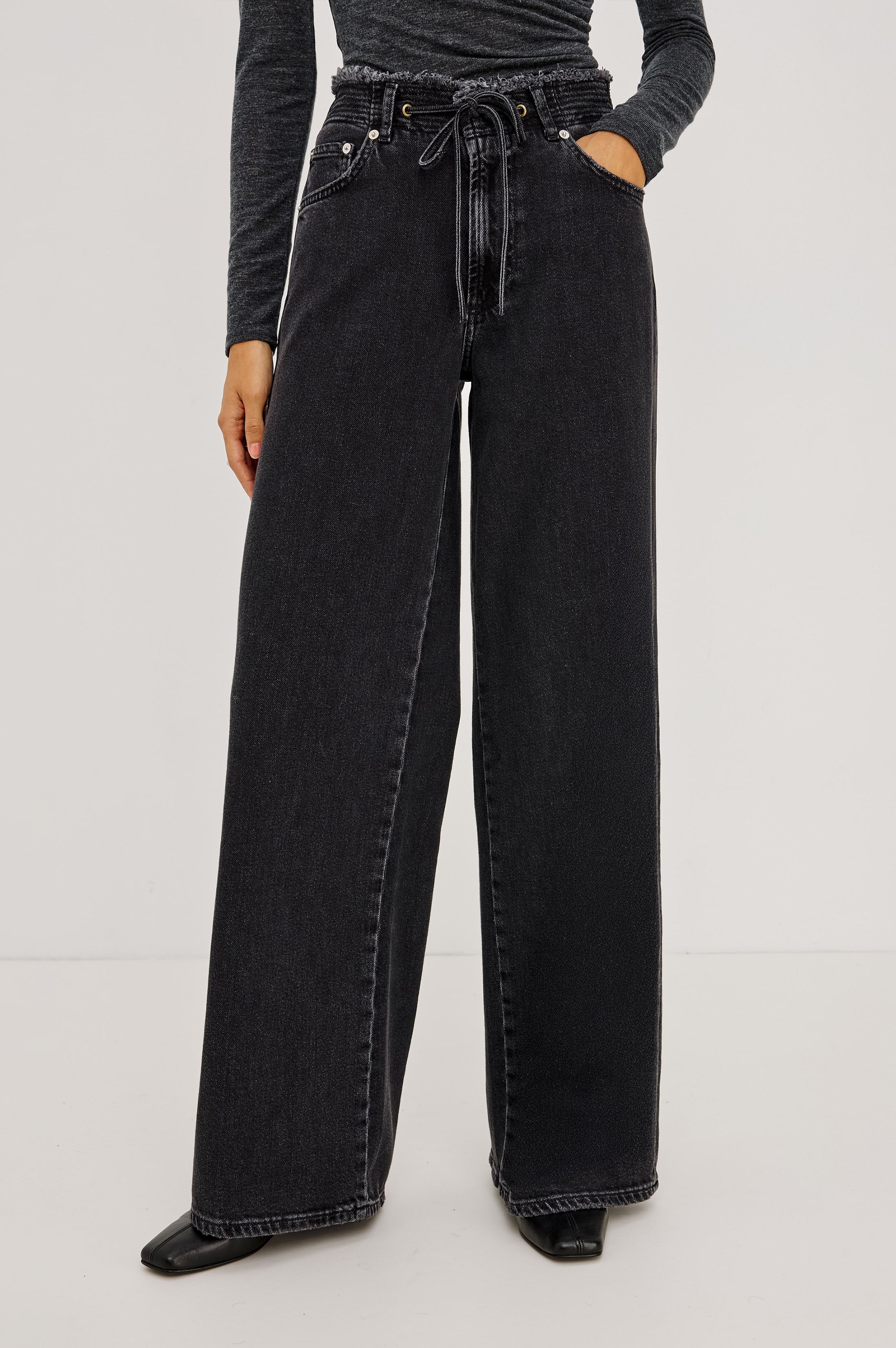 ANGELENO WIDE LEG - ASH BLACK – Rails