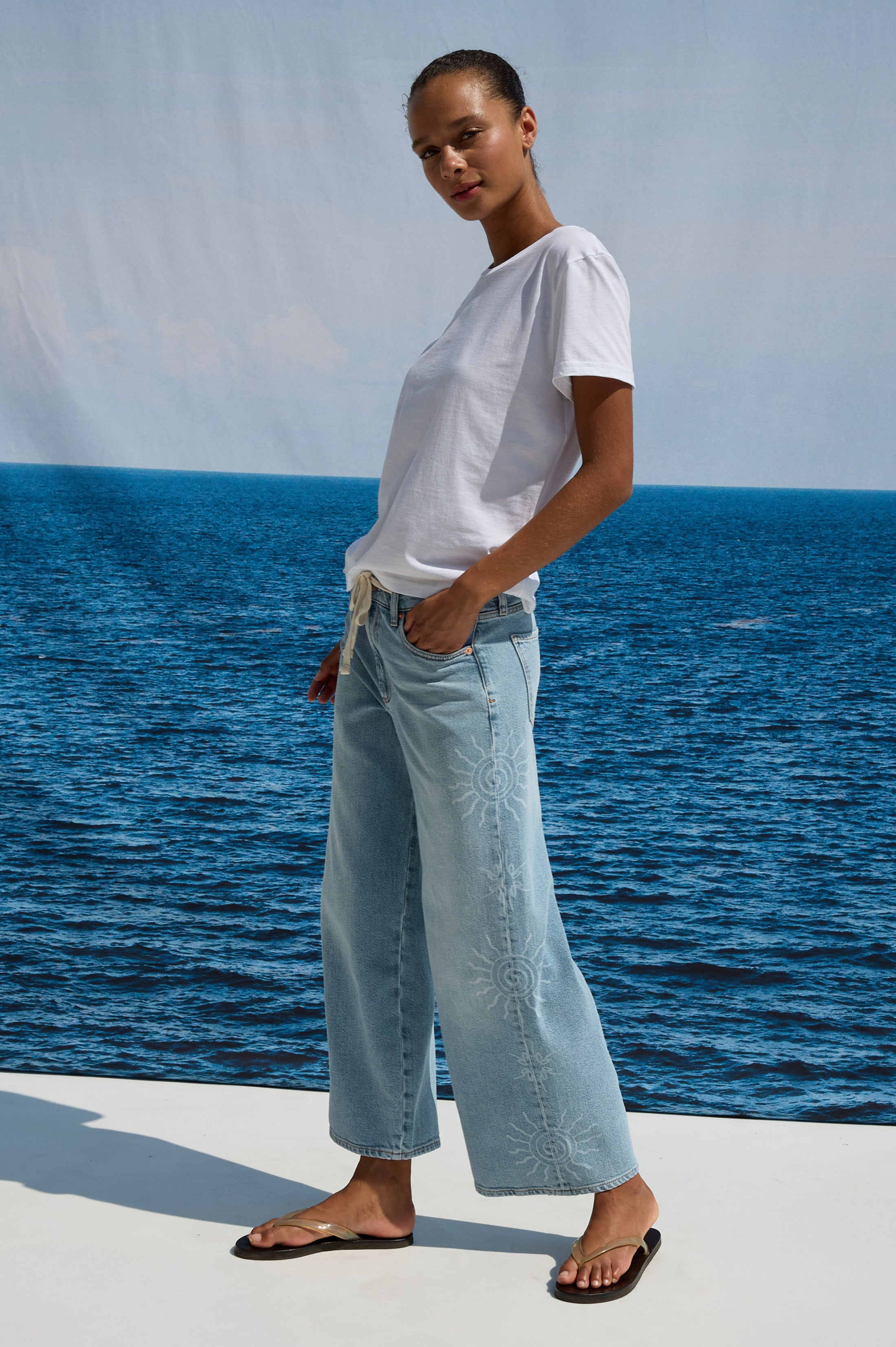 ANGELENO WIDE LEG CROP - SOLEIL LASER – Rails