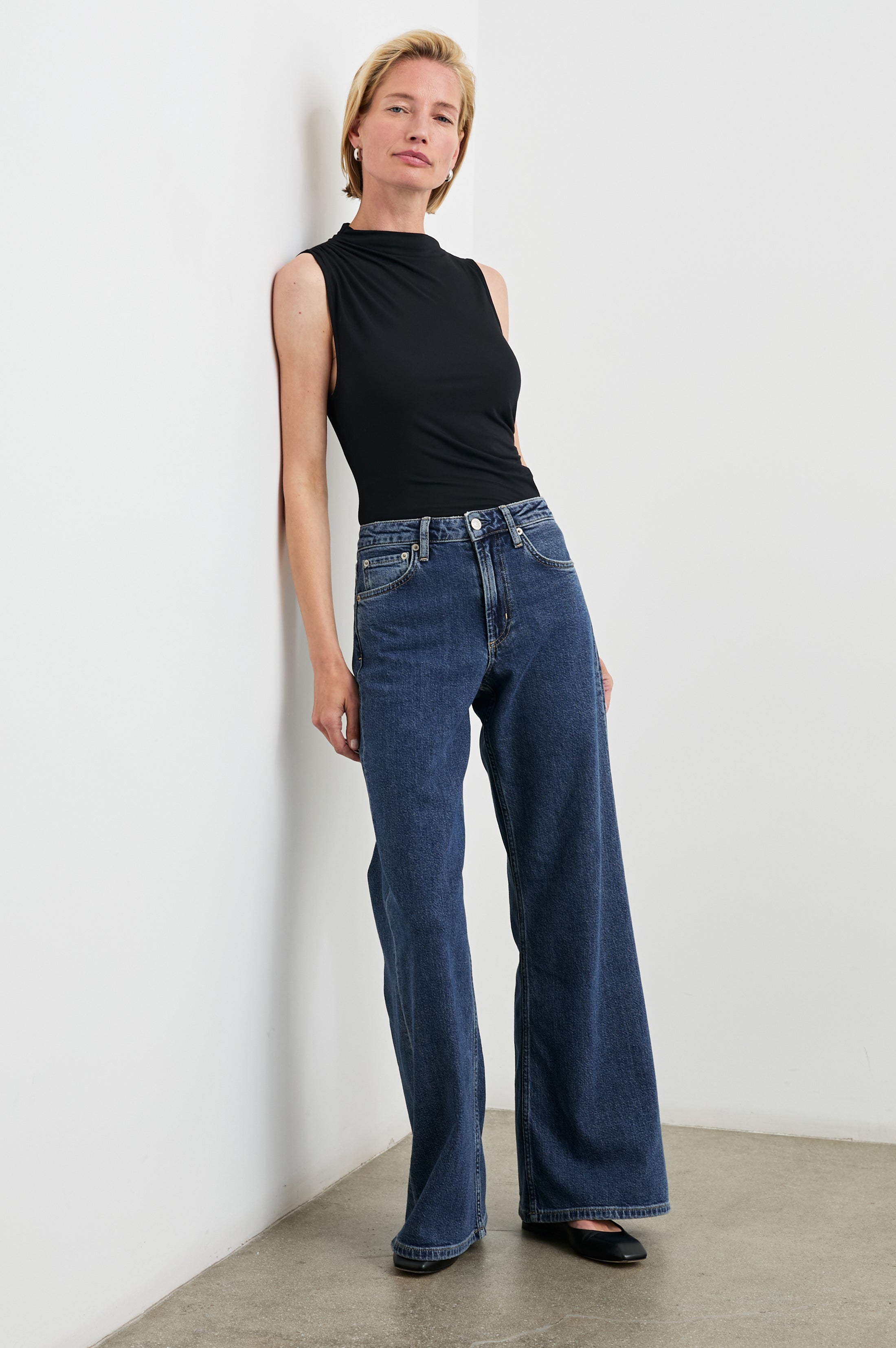 ANGELENO WIDE LEG - PEBBLE BLUE – Rails