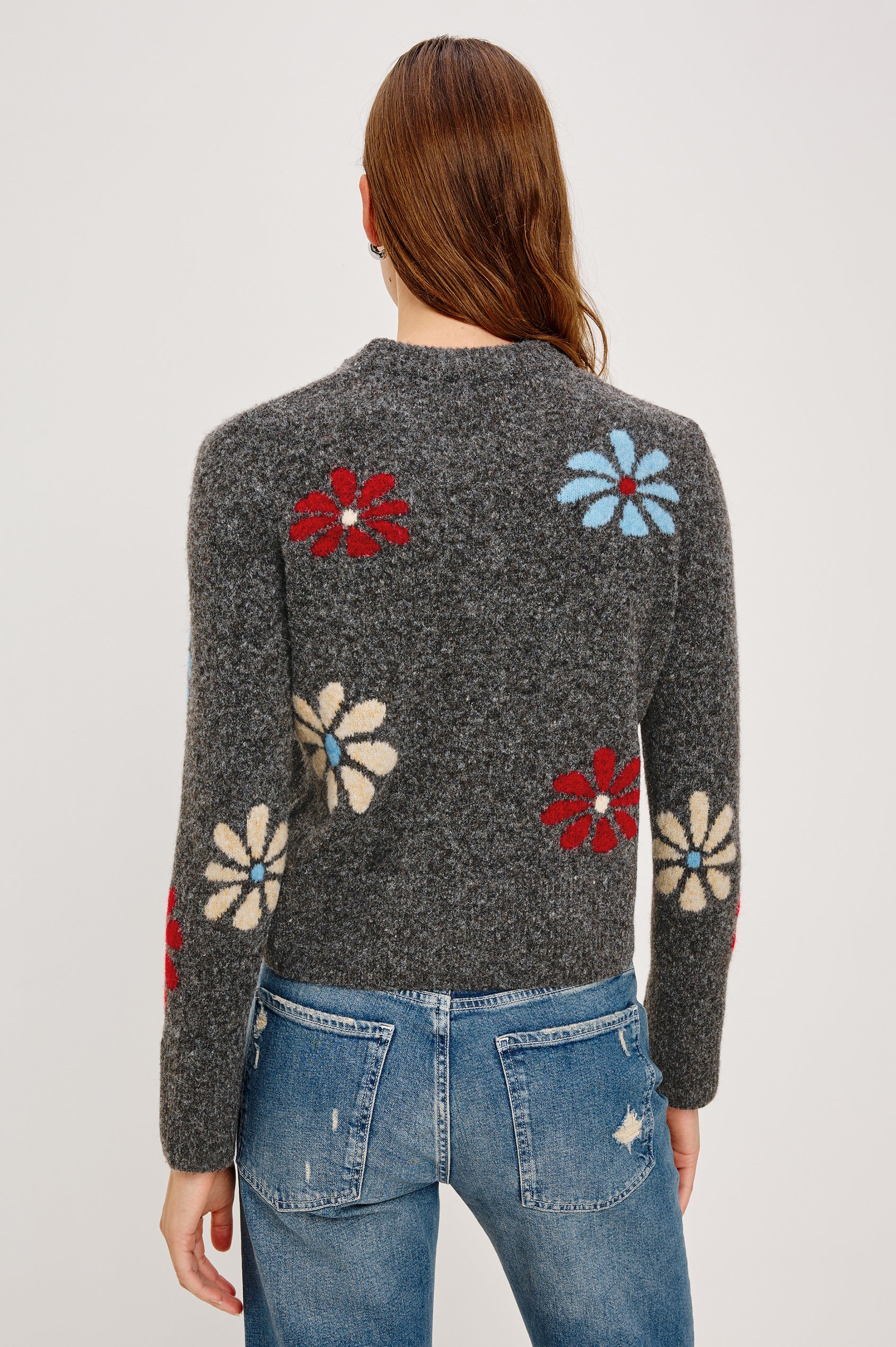 ANISE SWEATER - CHARCOAL WINTER FLORAL