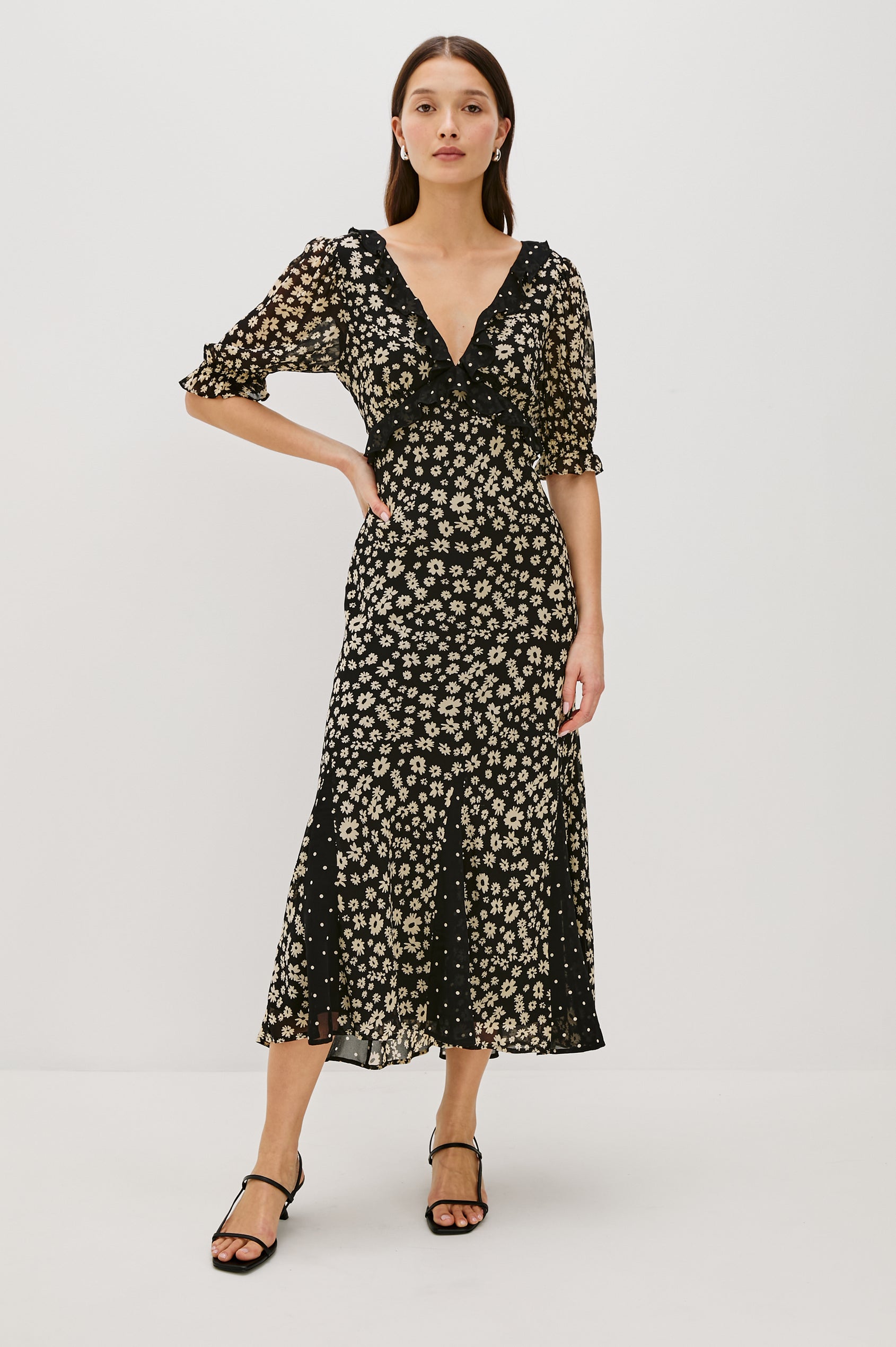 ANNMARIE DRESS - DAISY DOT COMBO