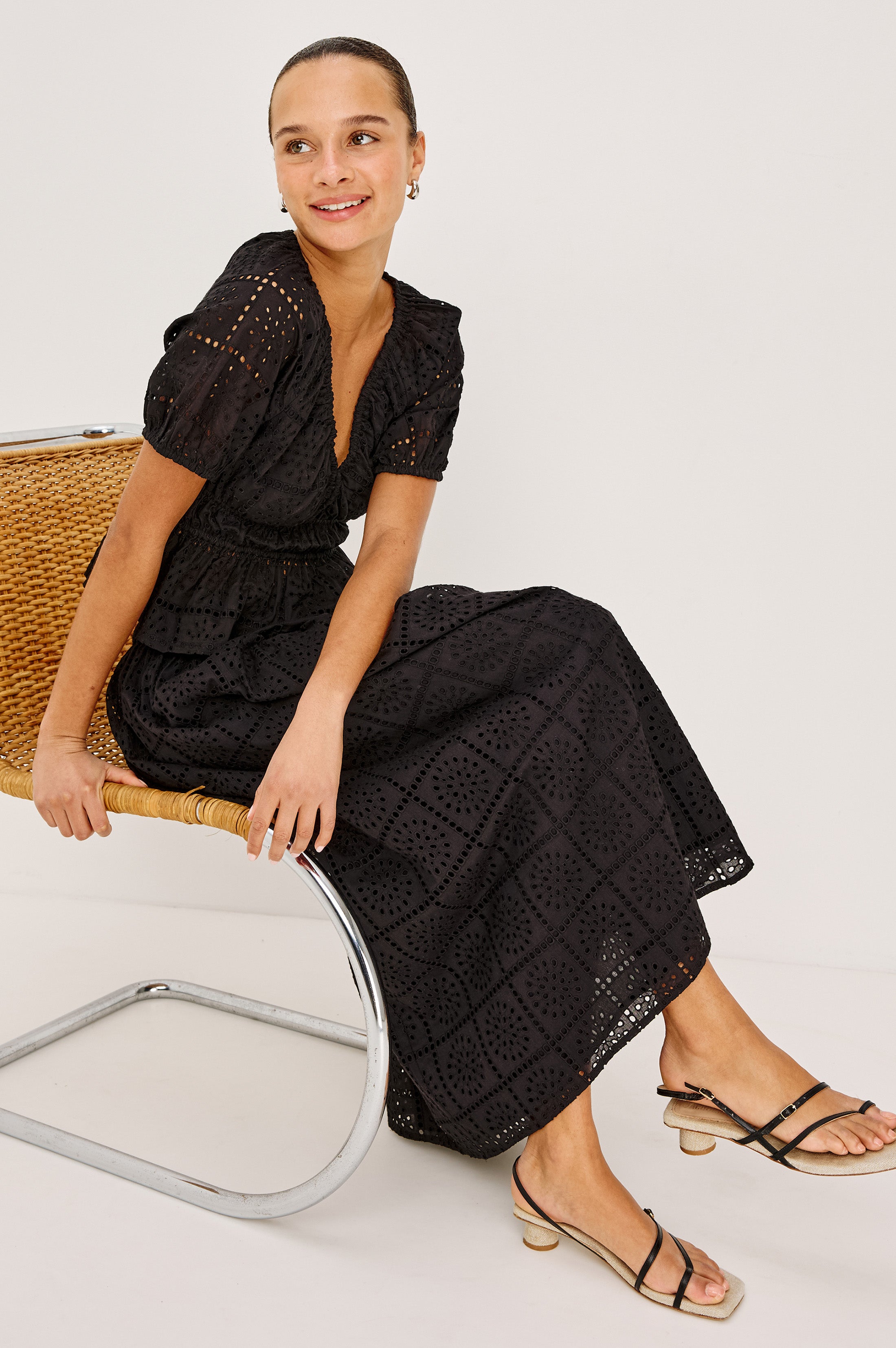 DAX SKIRT - BLACK GRID EMBROIDERY – Rails