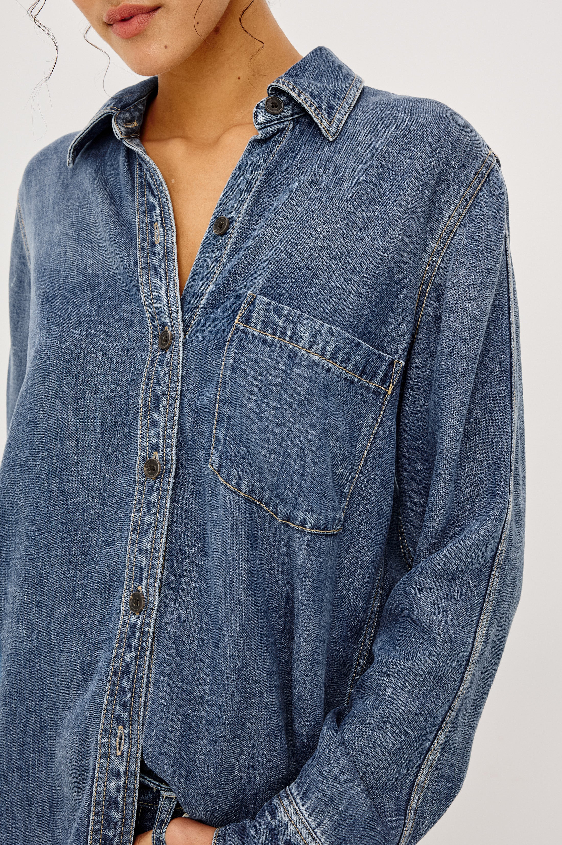 ATTICUS SHIRT - ANTIQUE BLUE – Rails