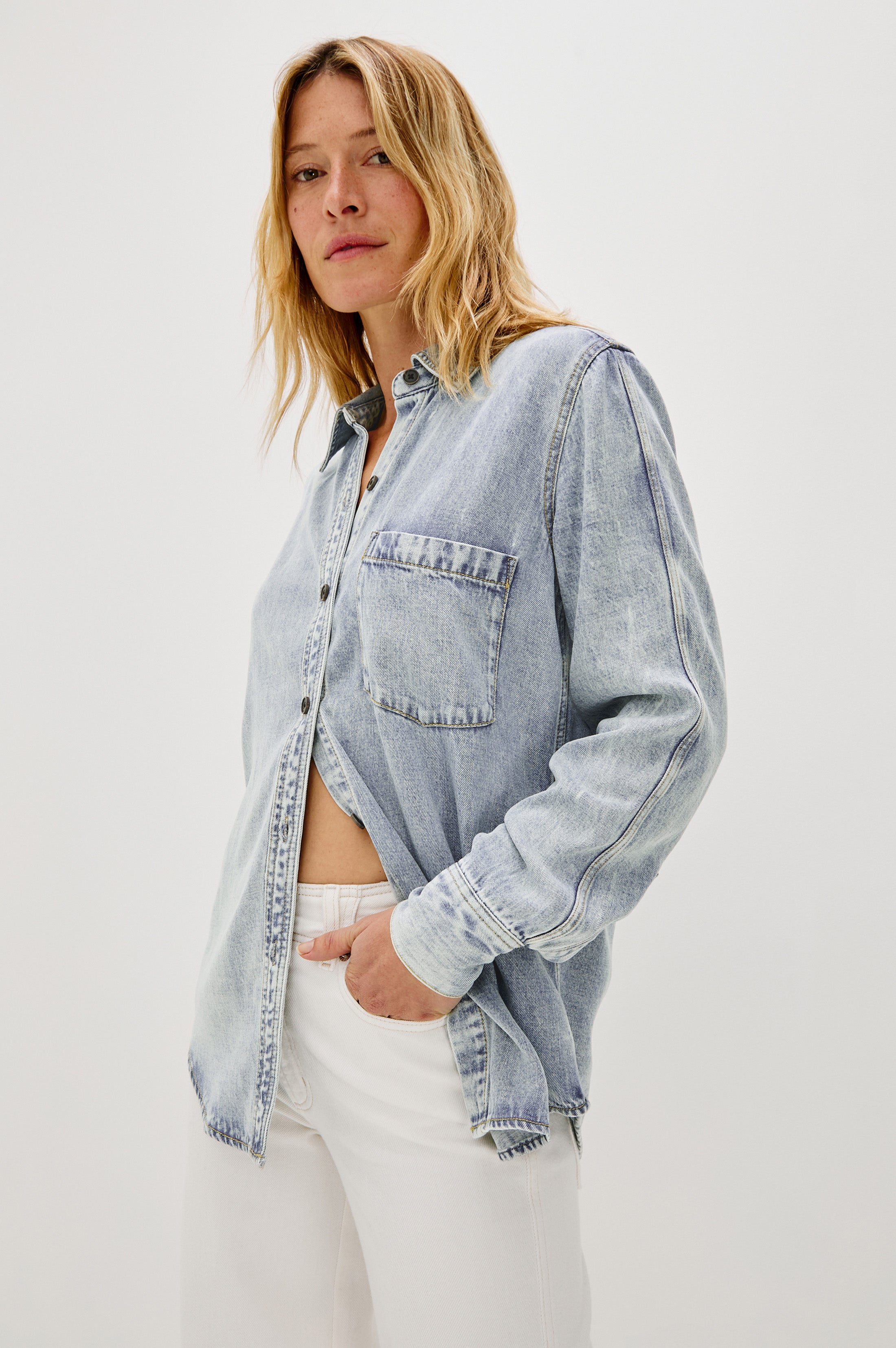 ATTICUS SHIRT - BLEACHED INDIGO – Rails