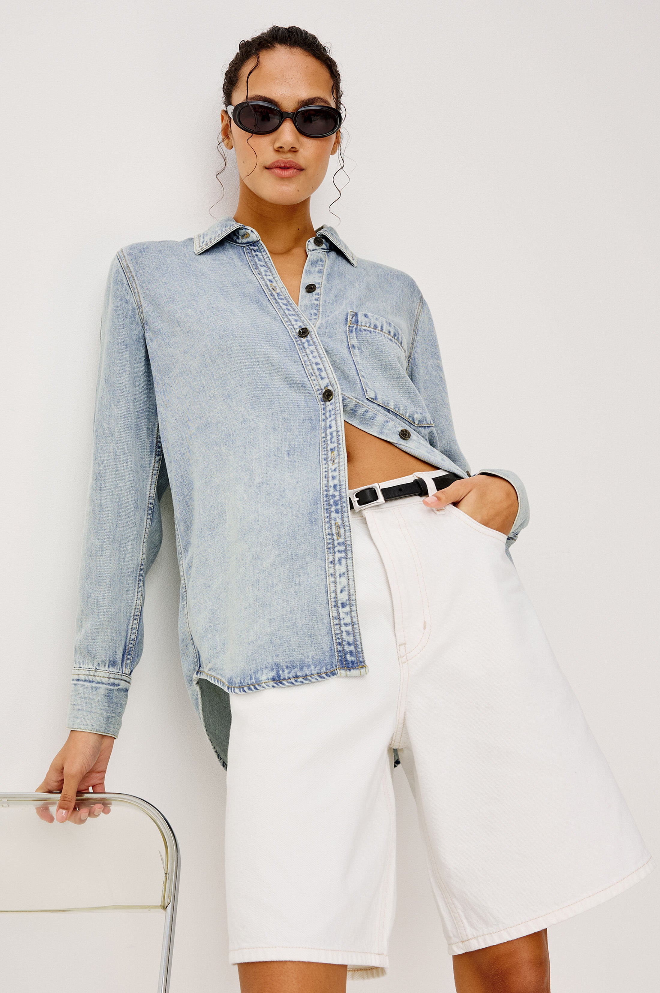 ATTICUS SHIRT - BLEACHED INDIGO – Rails