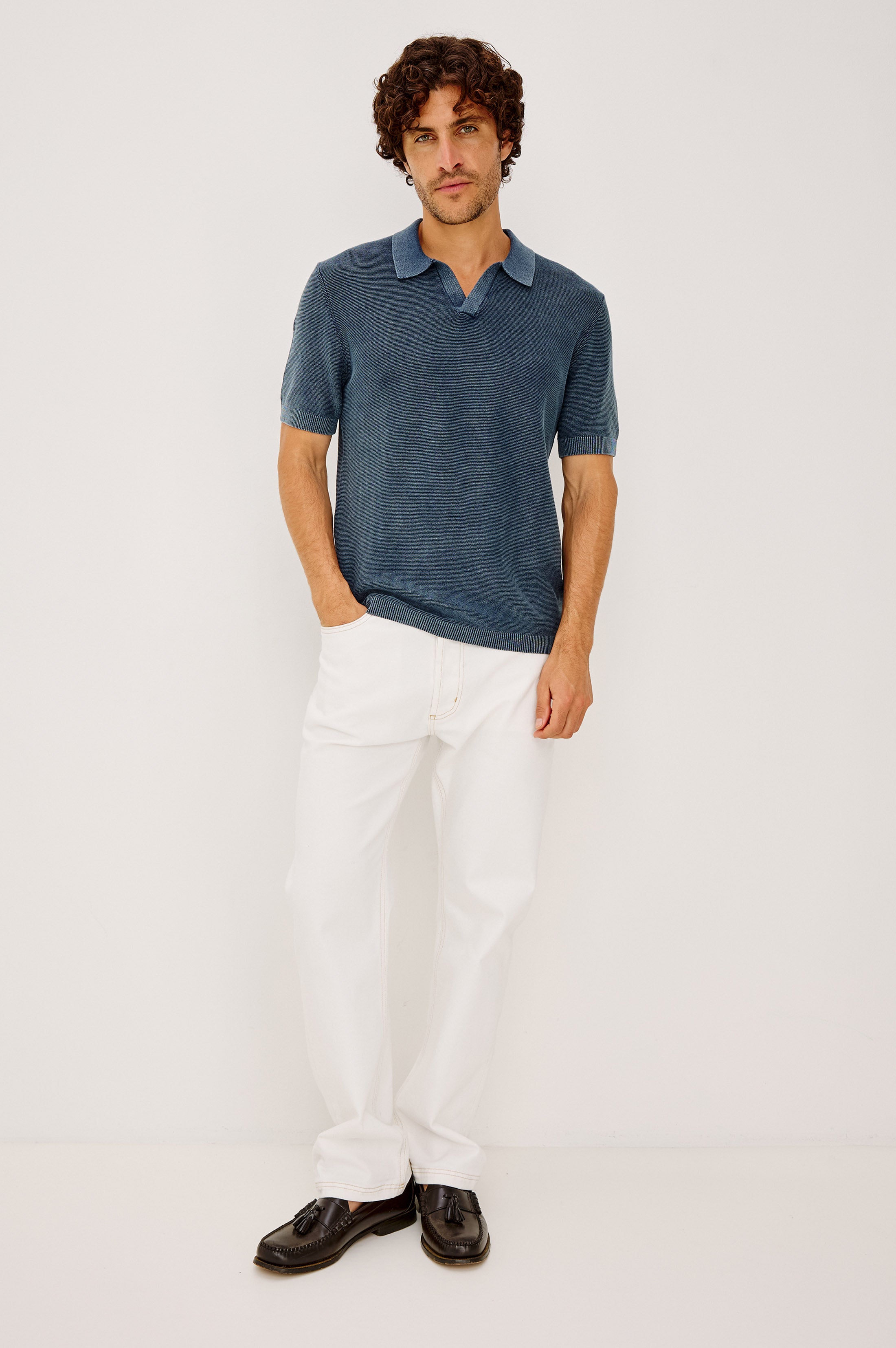 BAKER POLO SHIRT - SUNWASHED NAVY – Rails