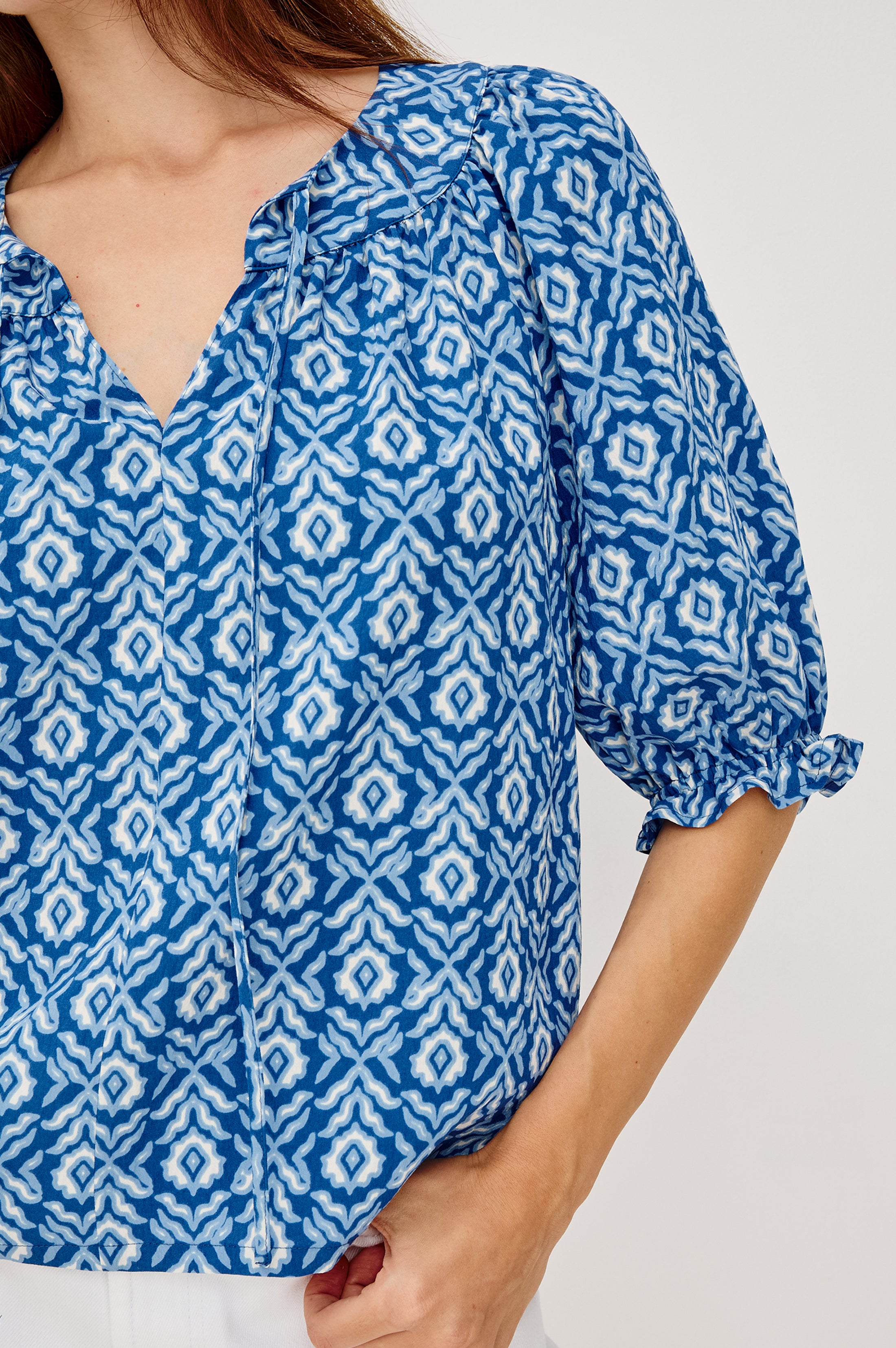 BELINA TOP - BLUE IKAT – Rails