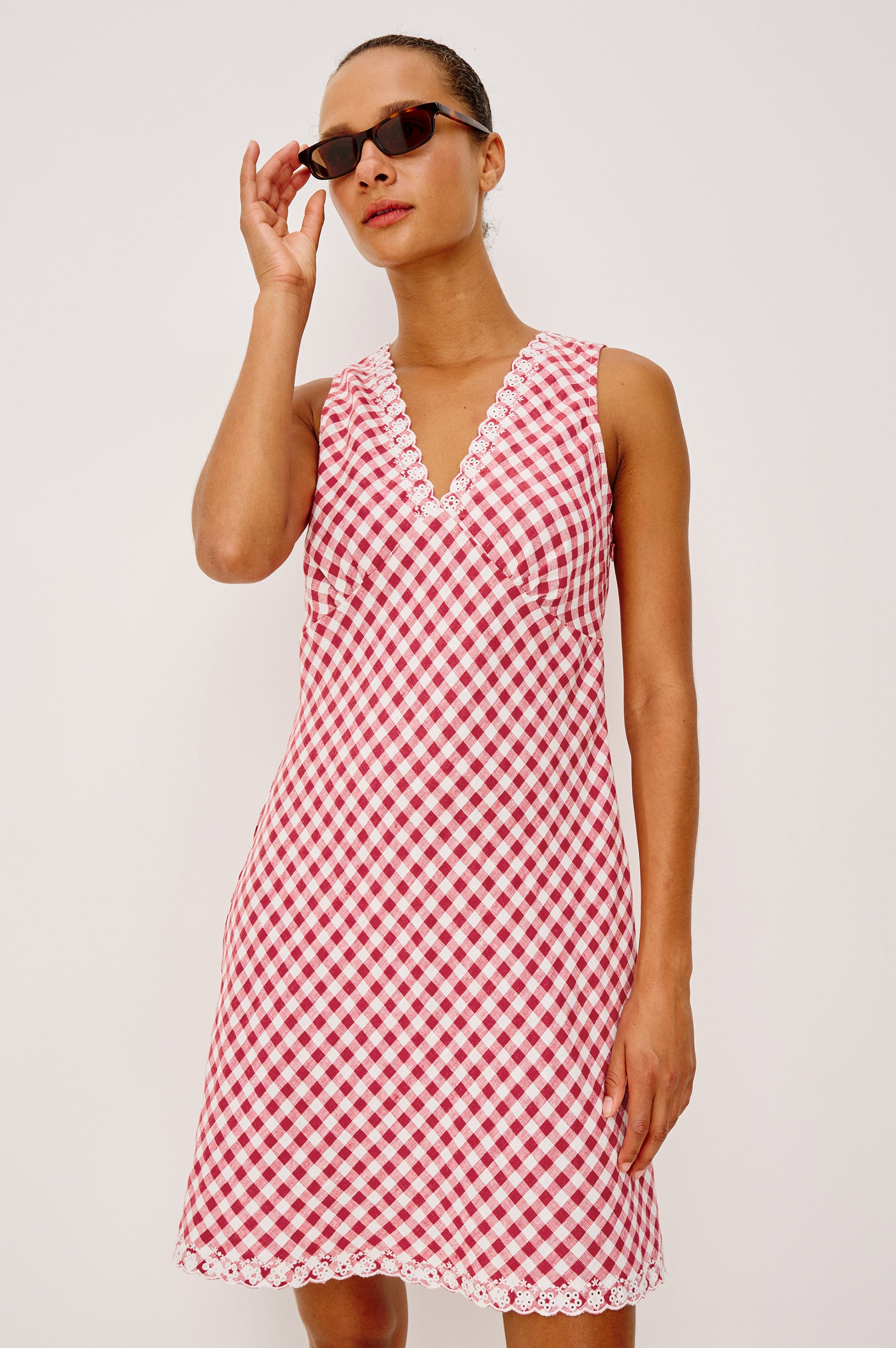 checkered dress women Rails | Bex Dress - Picnic Check | Premium Linen | Size XS