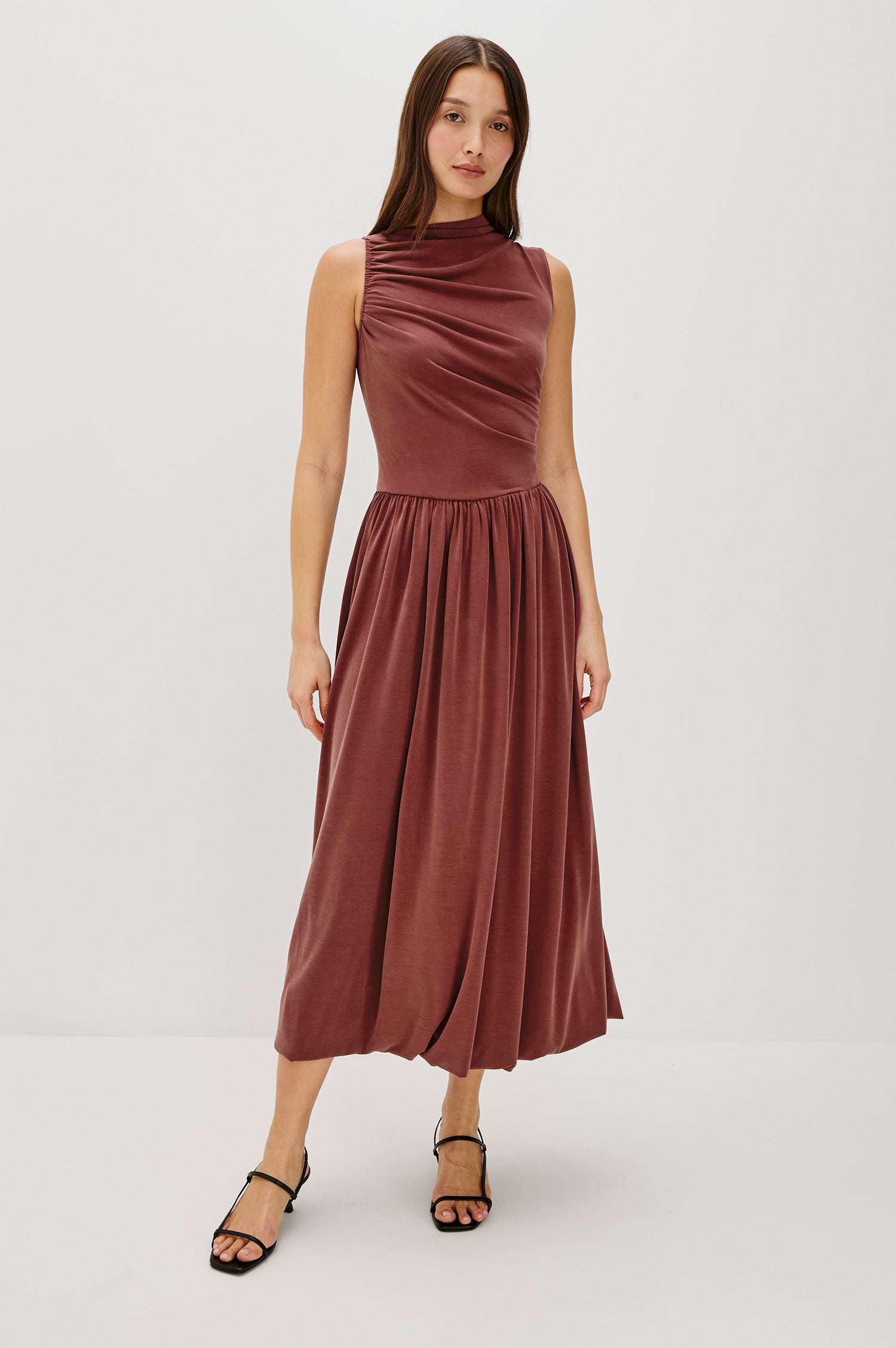 BRINA DRESS - OXBLOOD