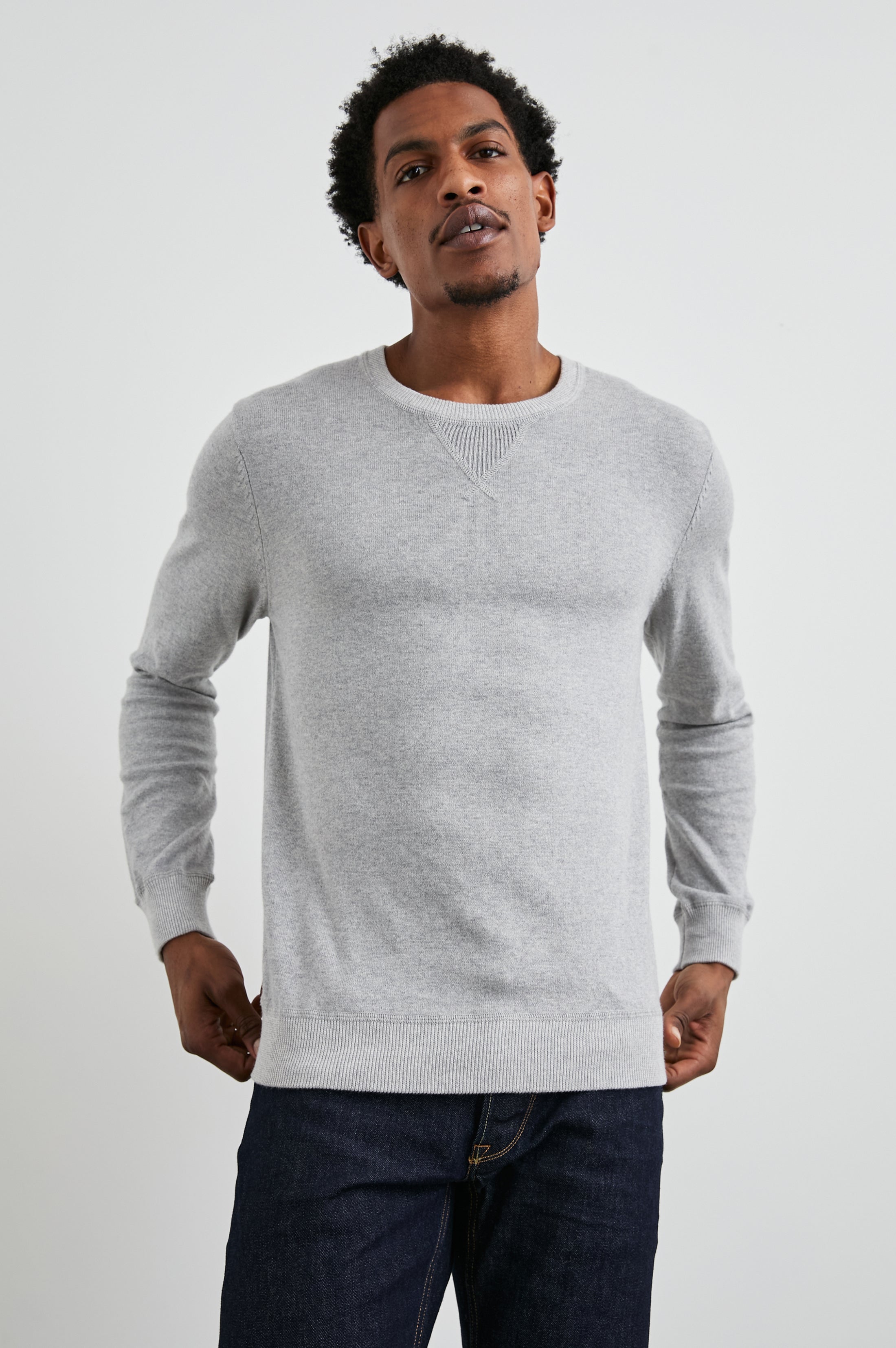 BURNS SWEATER - GREY HEATHER – Rails