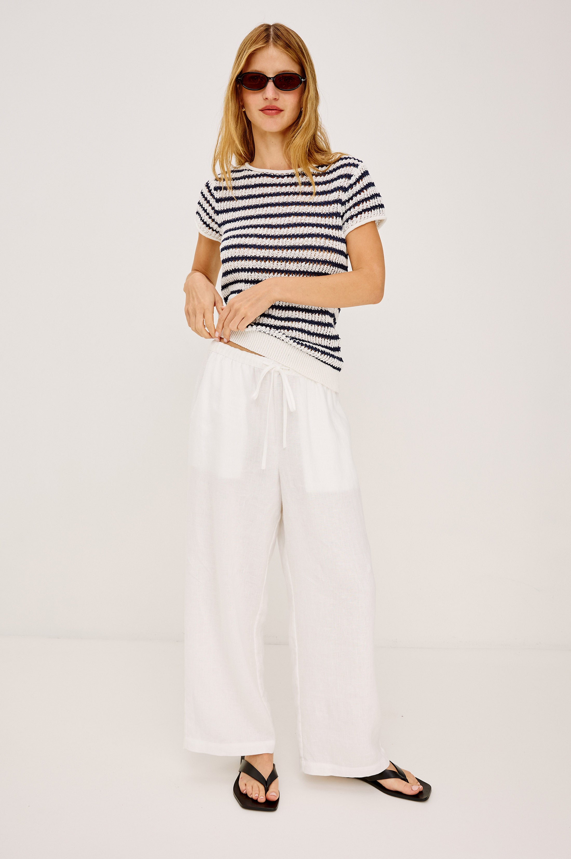 カーディガン DEUXIEME CLASSE - Deuxieme Classe ardoise couleur CADY TOP - IVORY INDIGO STRIPE – Rails