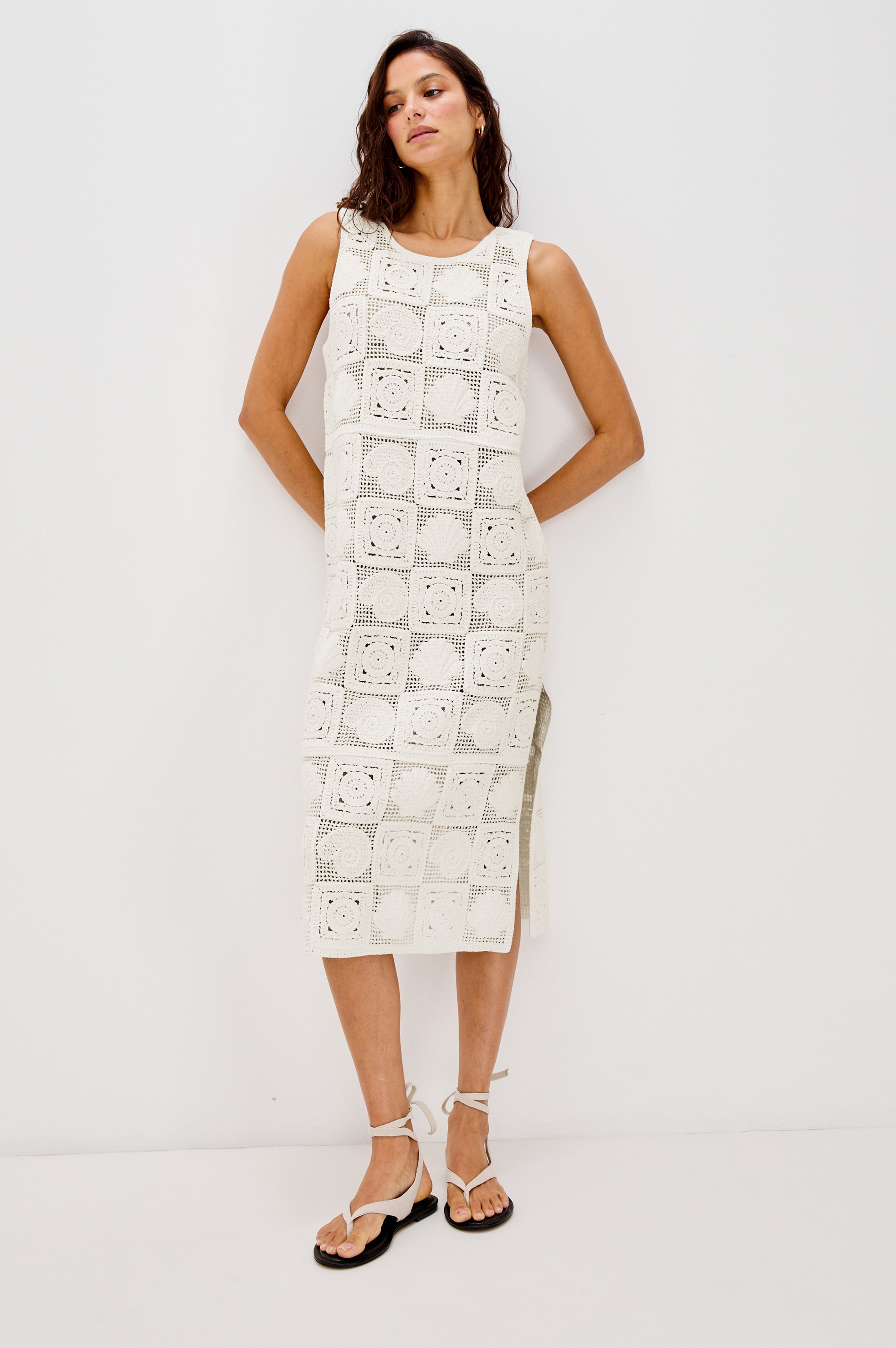 RAILS X LSPACE CALLA DRESS - WHITE SEA SHELL CROCHET – Rails
