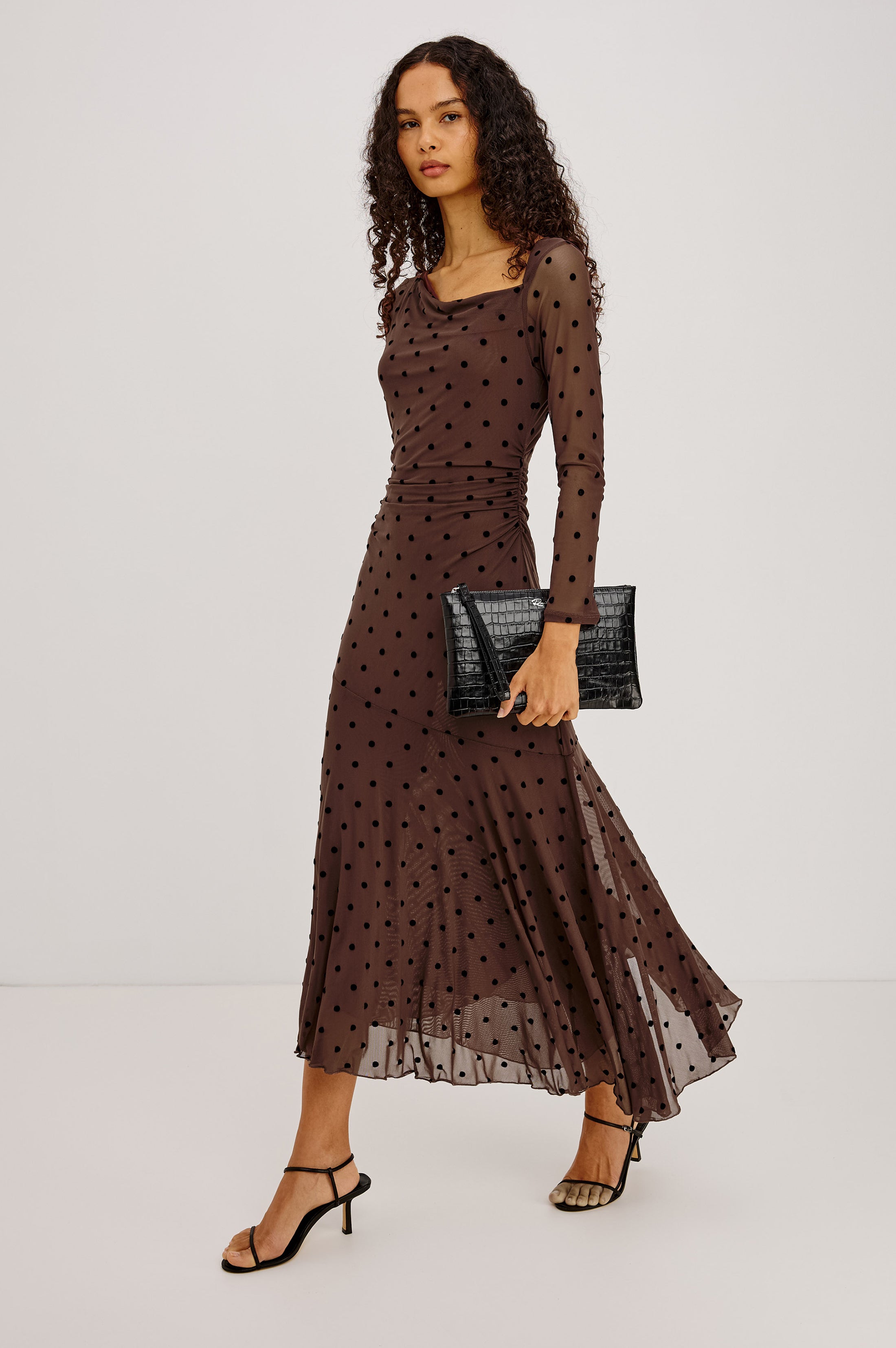 CAMBRIA DRESS - CHOCOLATE POLKA DOT