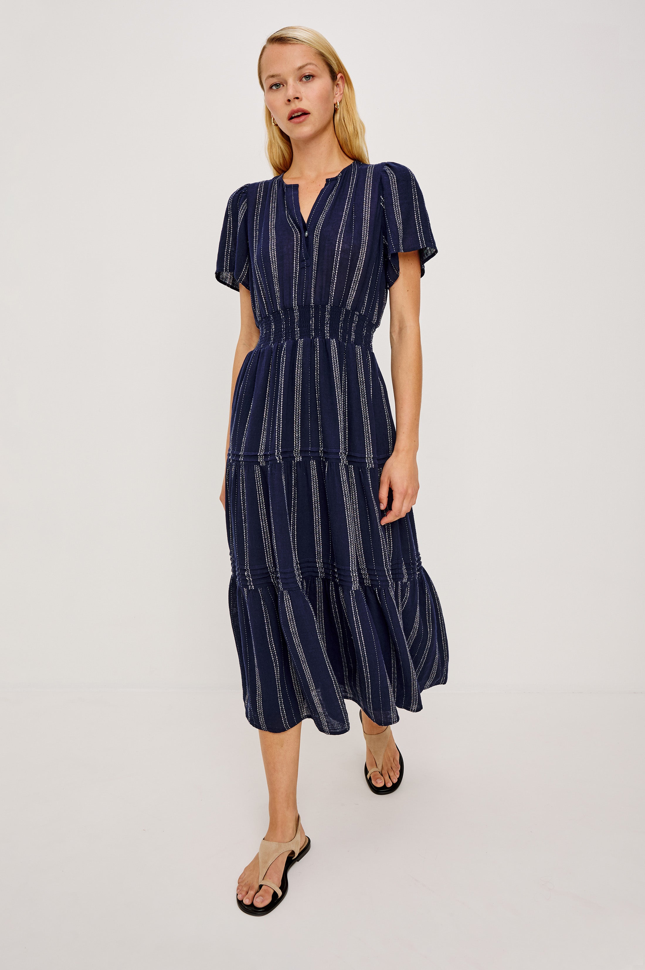 CANNES DRESS - MARINA STRIPE – Rails