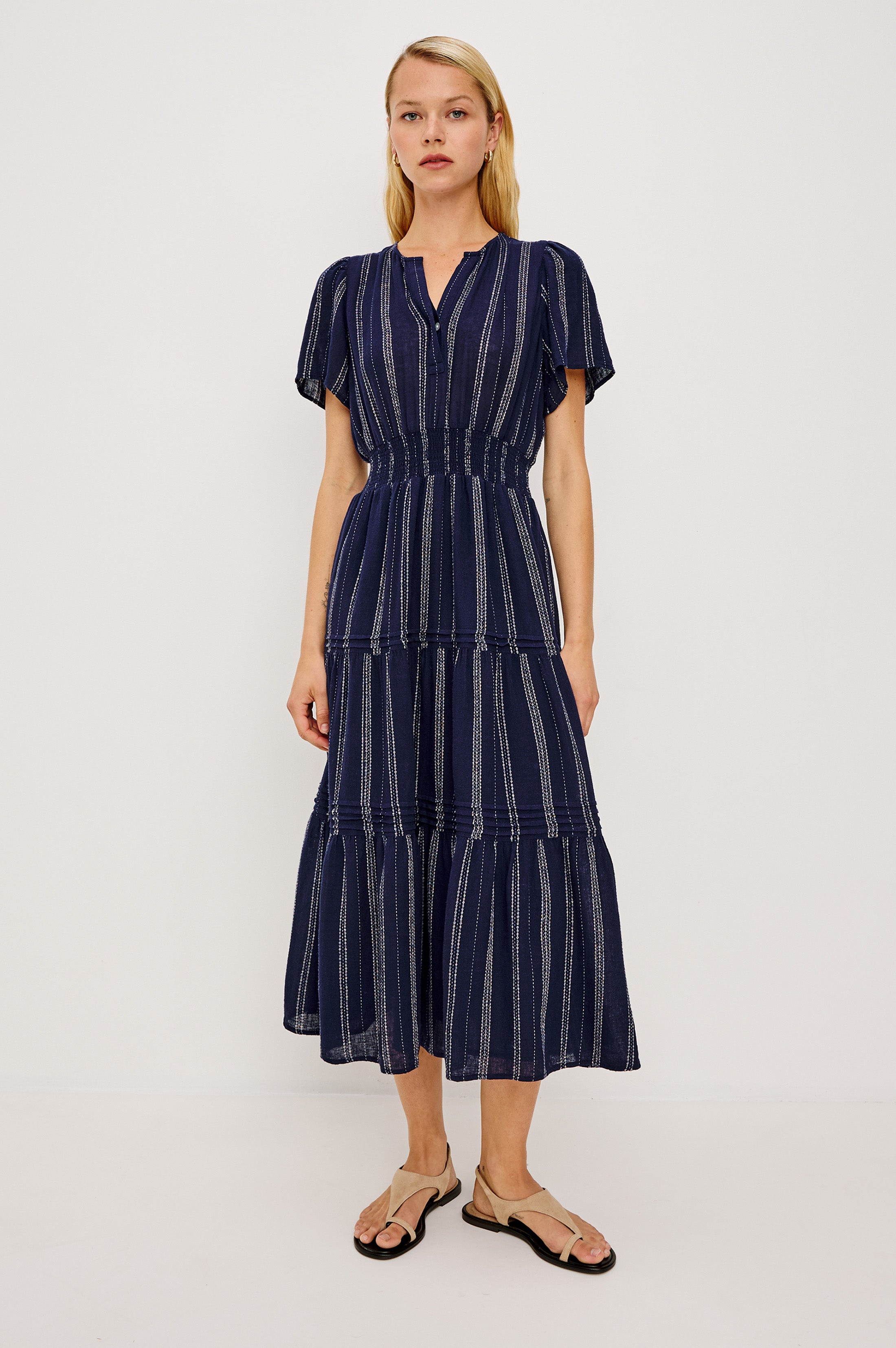 CANNES DRESS - MARINA STRIPE – Rails