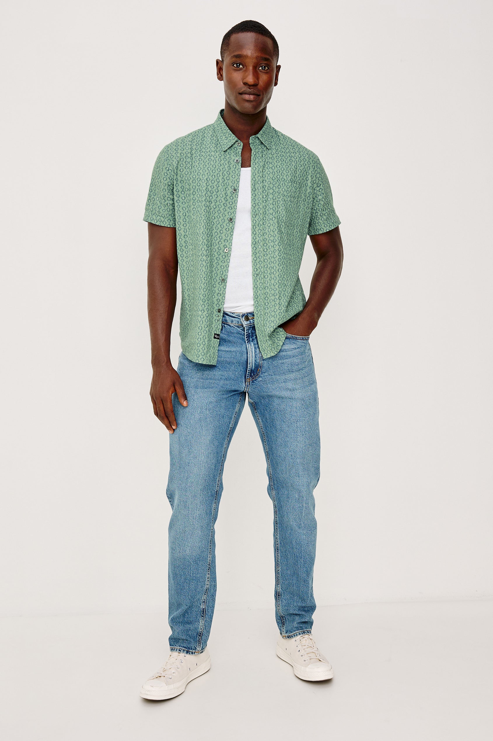 aqua dress shirt Le Club Andrew Button Shirt
