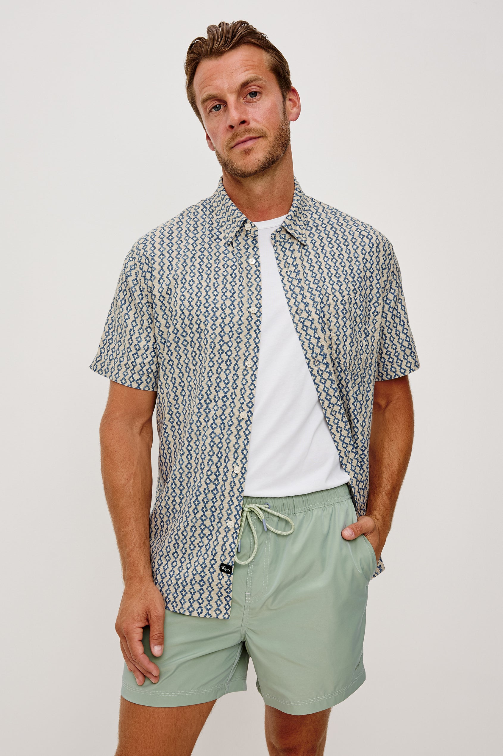 batik dress shirt Batik Short Sleeve Button Up Shirt
