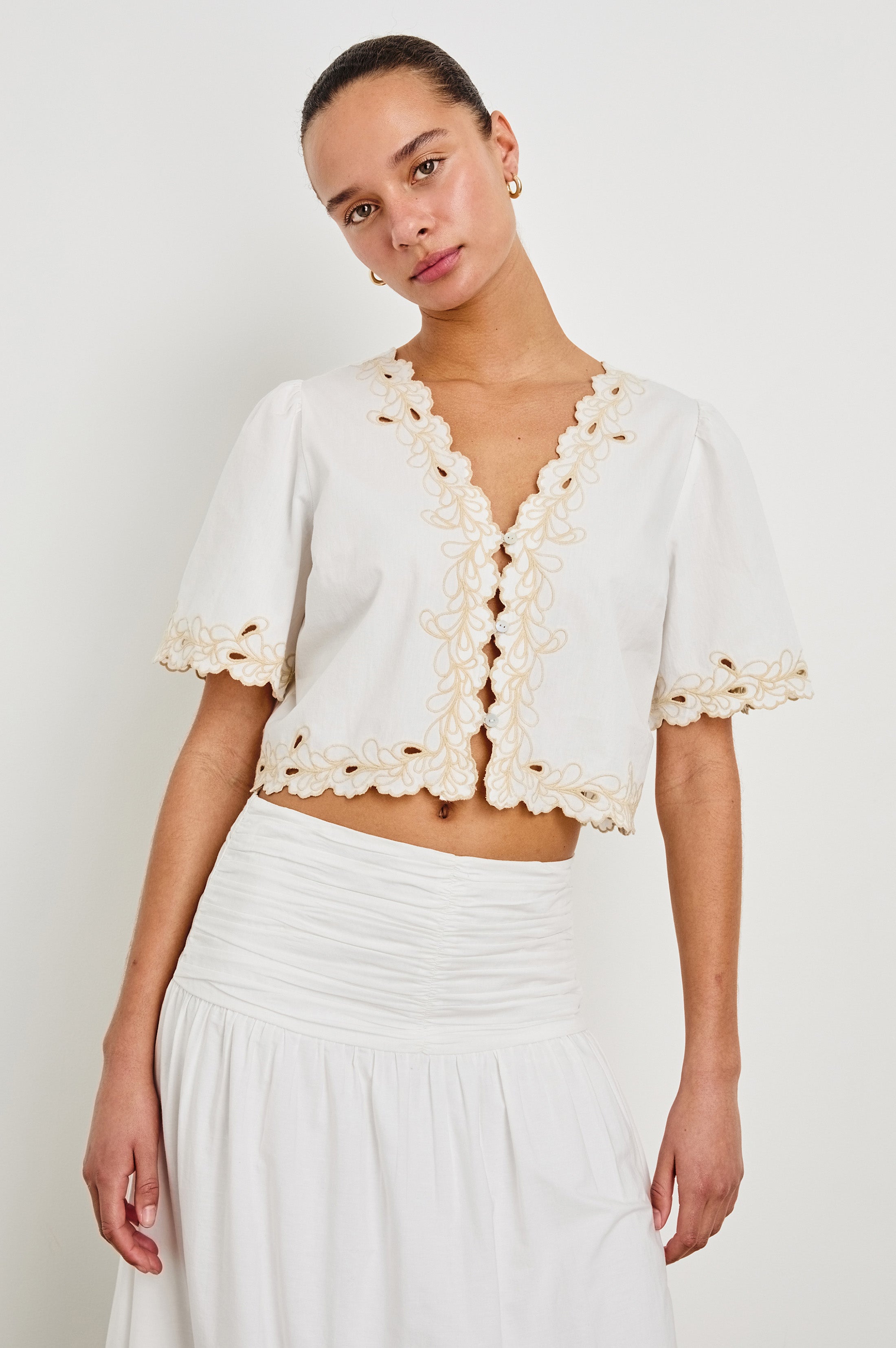 トップス HYEON kurage tops white CATALUNA TOP - WHITE – Rails