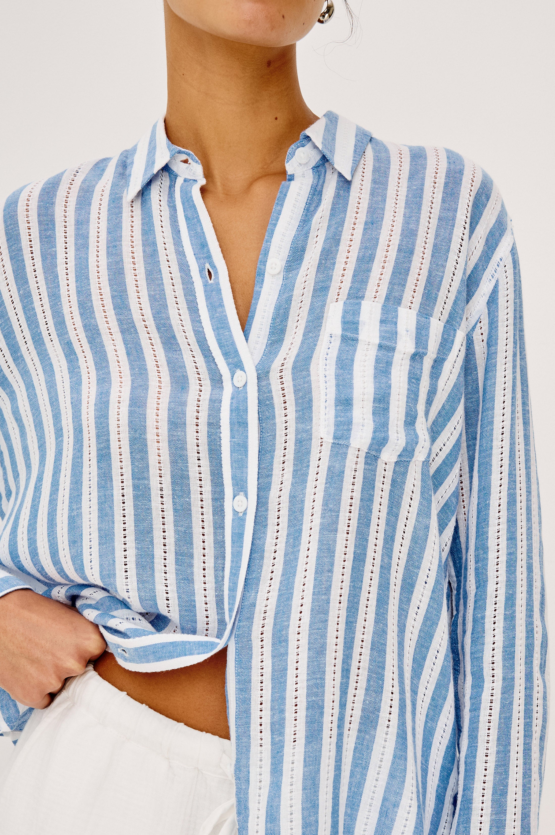 CHARLI SHIRT - ATLANTIS STRIPE – Rails