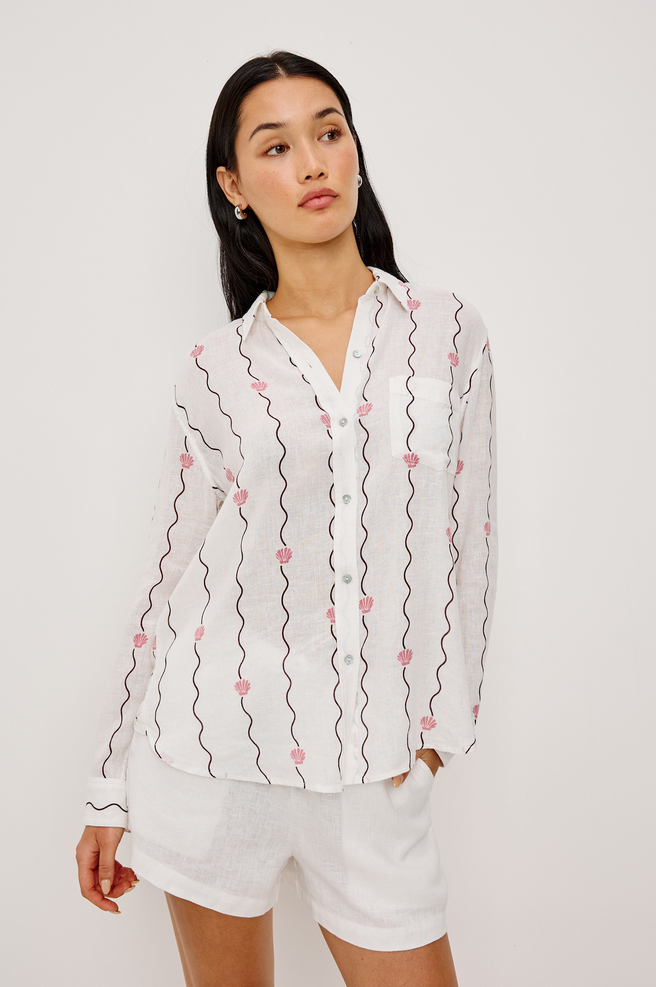 CHARLI SHIRT - STRIPED SEASHELLS – Rails