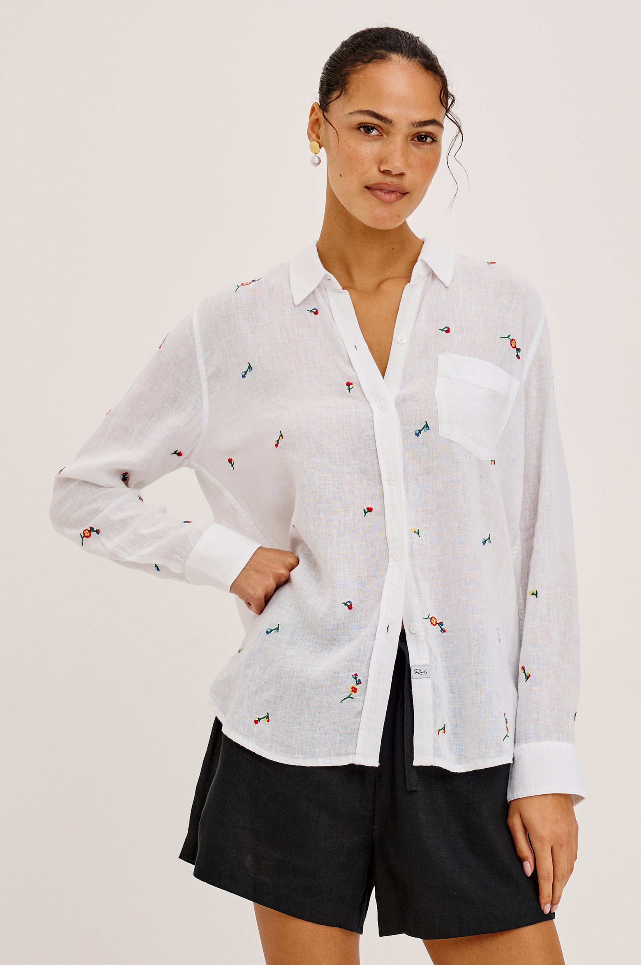 CHARLI SHIRT - WILDFLOWER EMBROIDERY – Rails