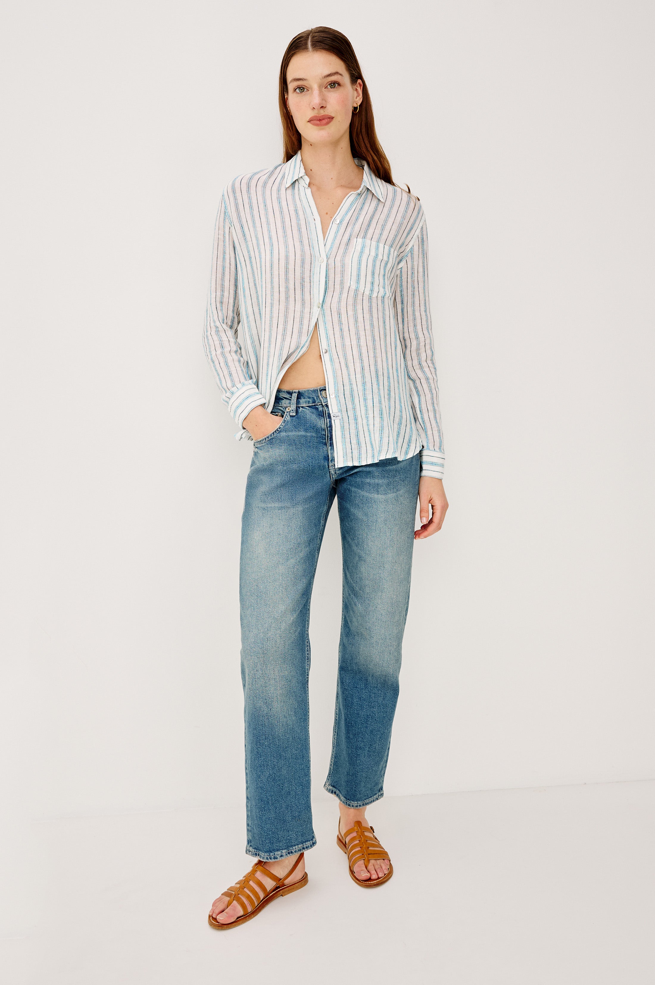 CHARLI SHIRT - WINDWARD STRIPE – Rails