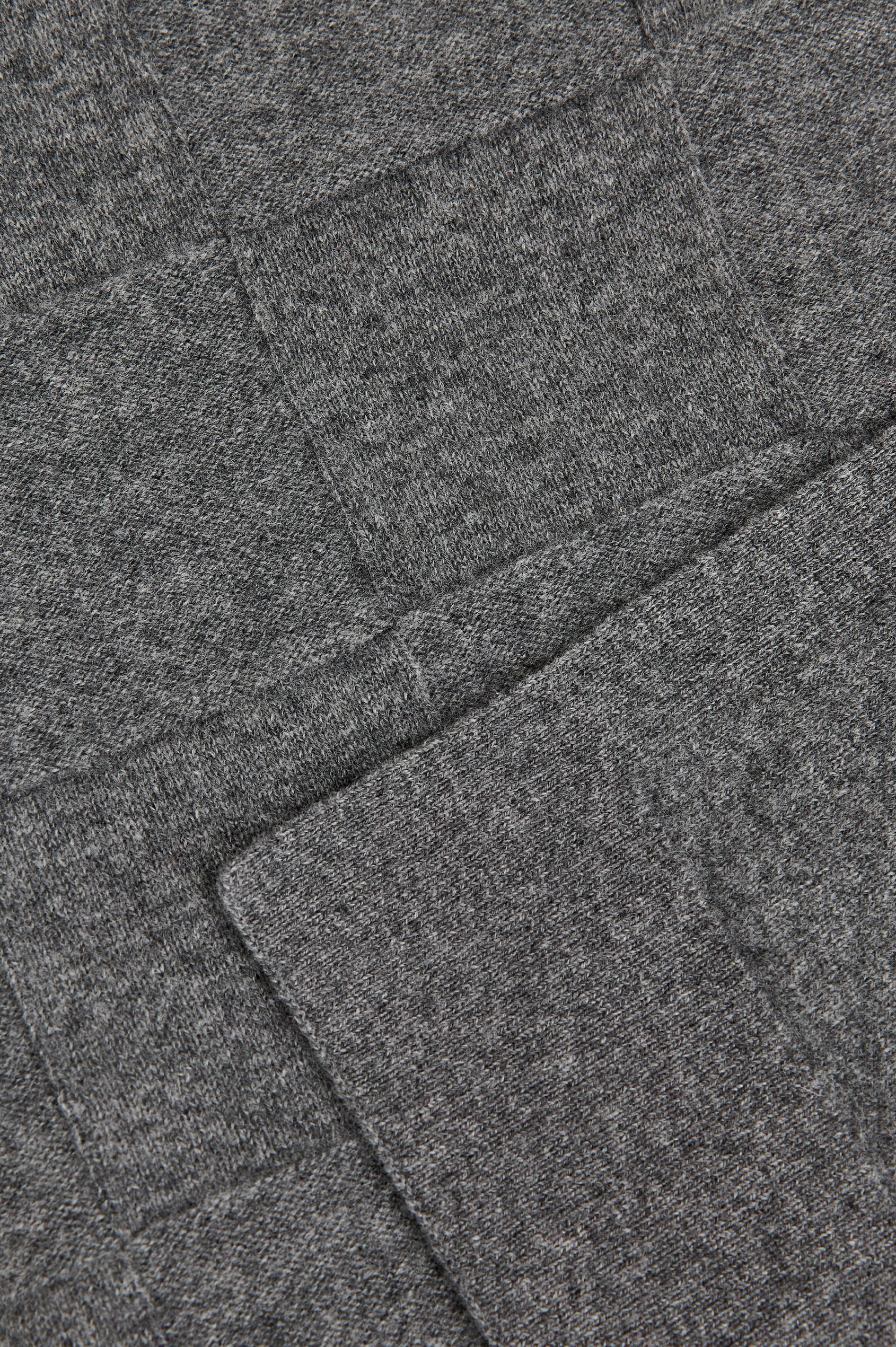 Cashmere Throw with a Quilted Knit in Thunder Colorway - Close up View