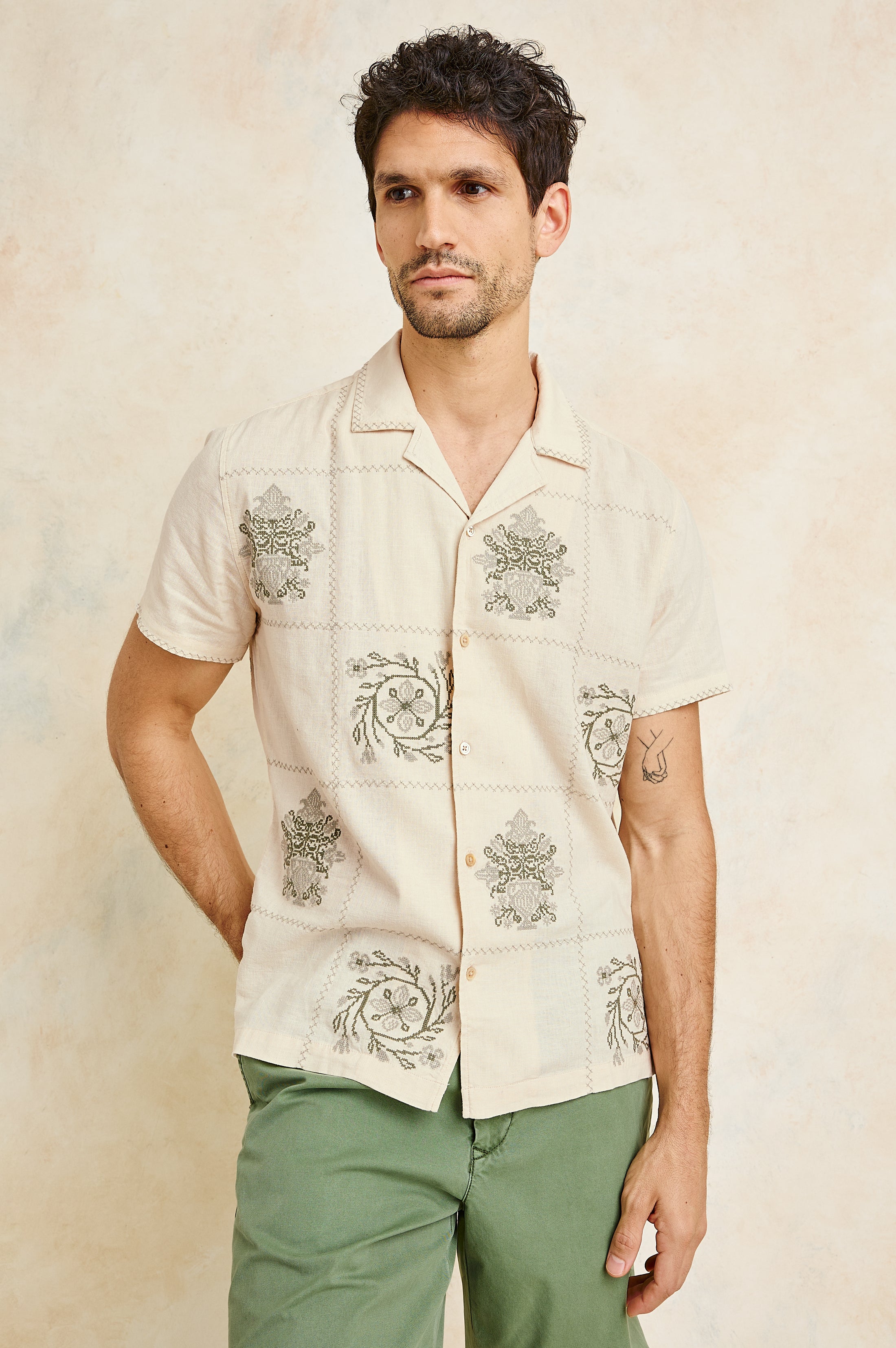 cream dress shirt Clairo Shirt