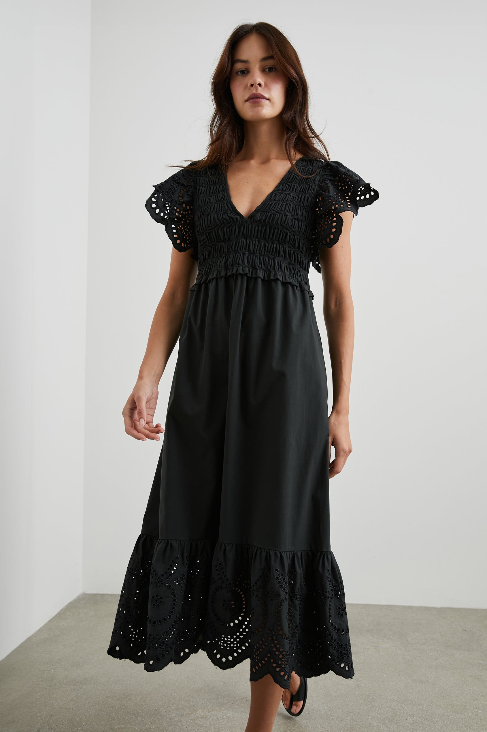 CLEMENTINE DRESS BLACK EYELET Rails