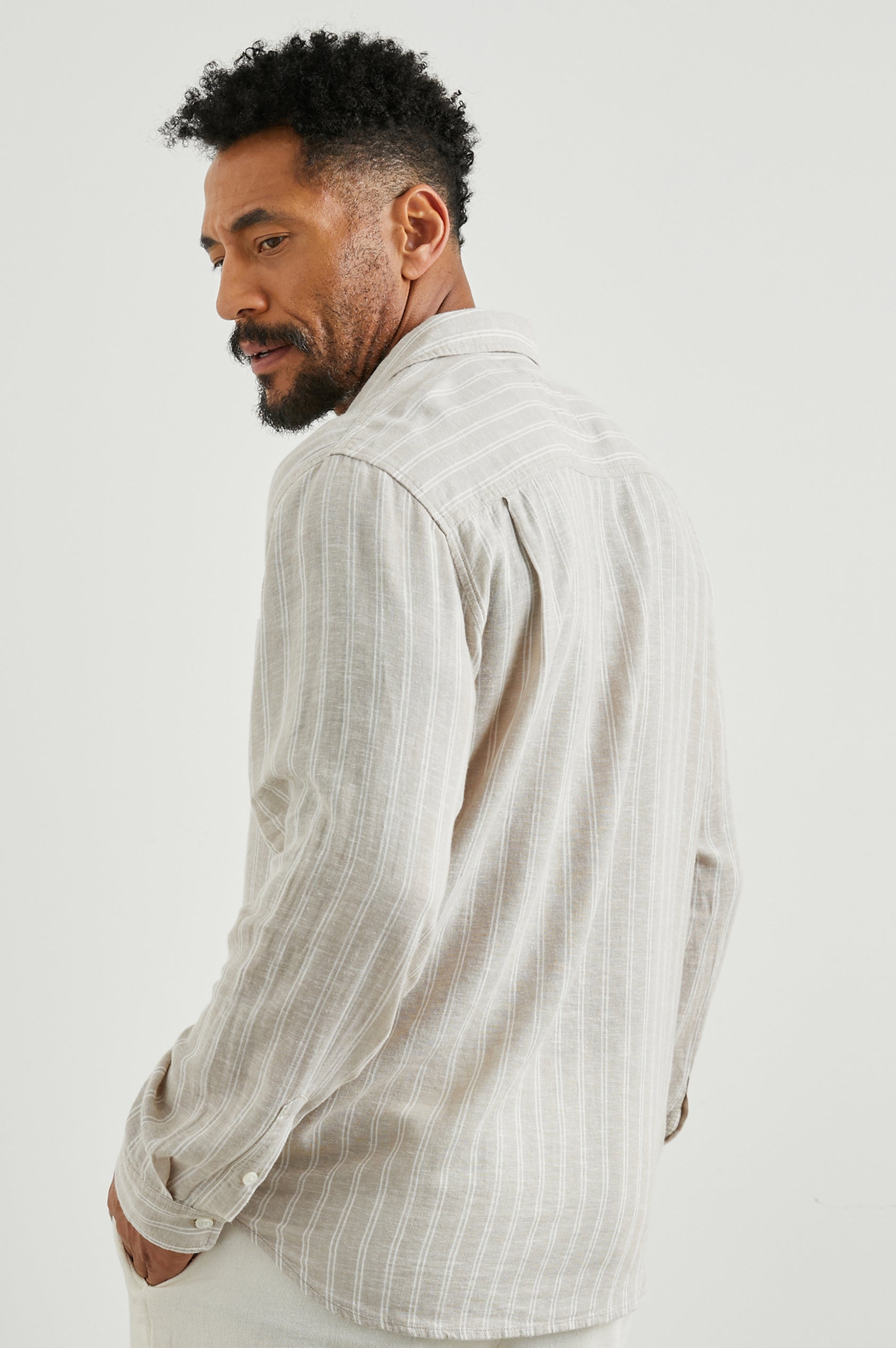 CONNOR SHIRT - GHURKA WHITE PINSTRIPE