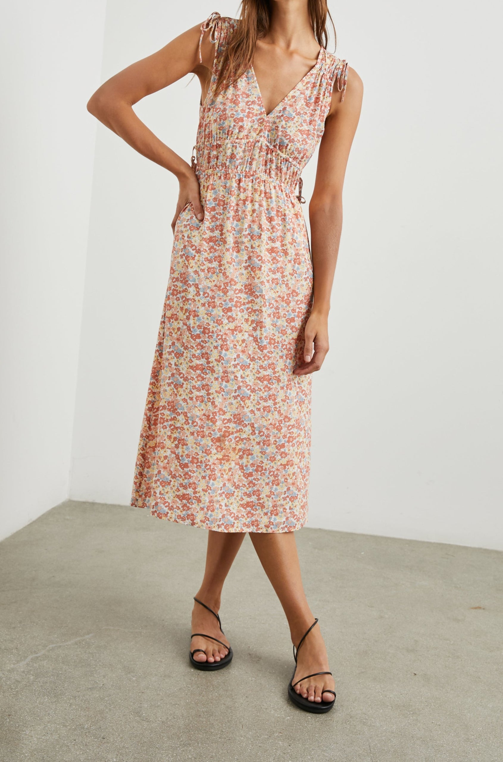 CONSTANTINE MULTI WILDFLOWER DRESS-FRONT ANGLE