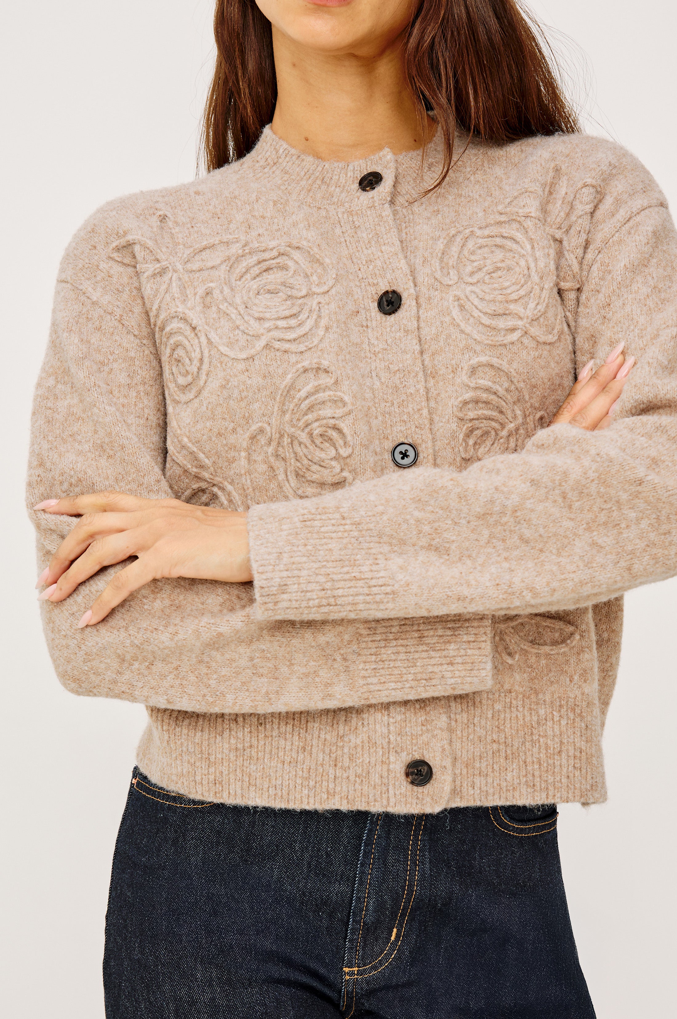 メゾンドドルチェ wavy cardigan アイボリー Alex Mill Women's Cable Knit Nico Chunky Cardigan - Ivory | All