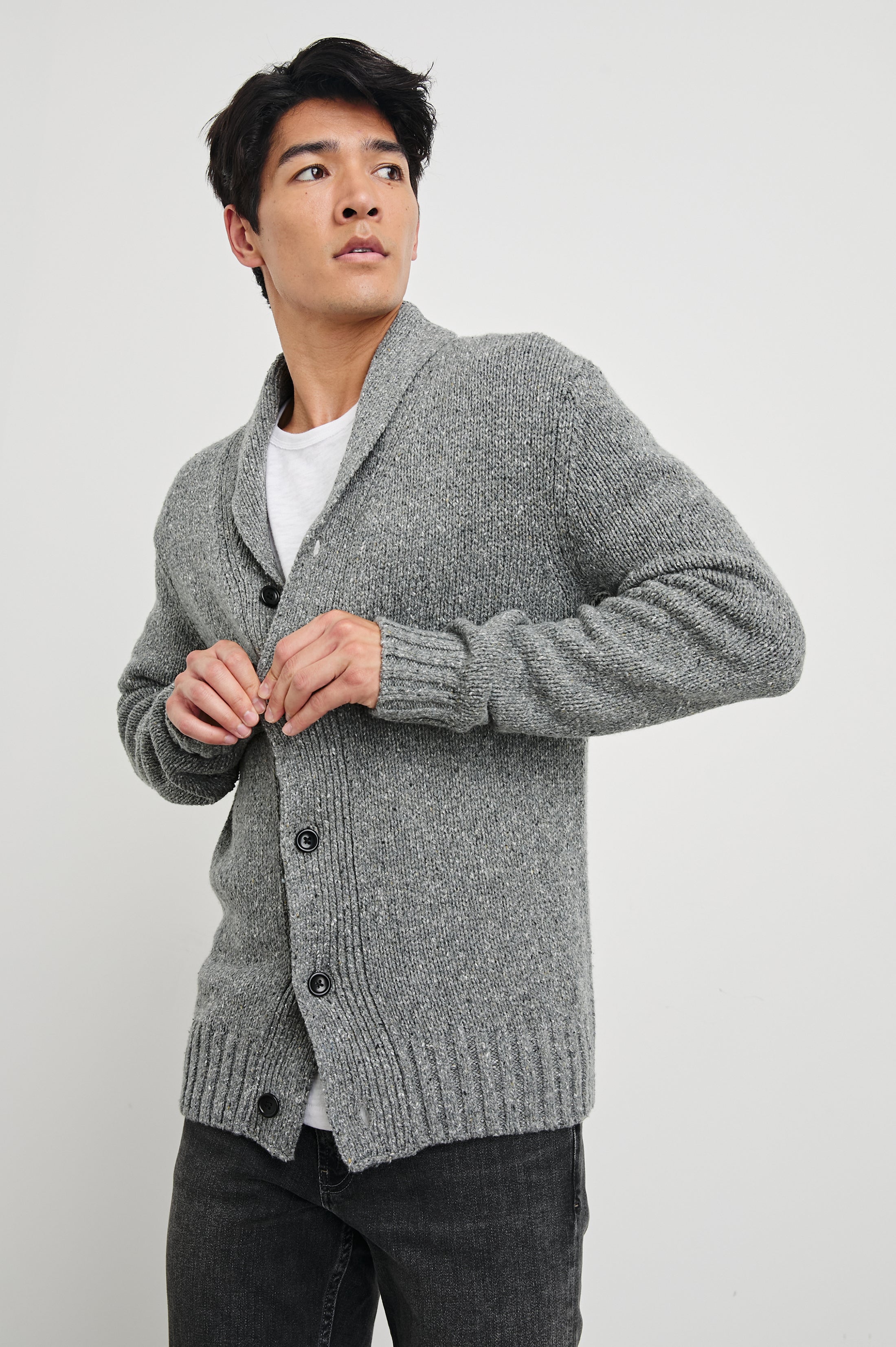 CORDEN CARDIGAN - MONOCHROMATIC SPECKLE – Rails