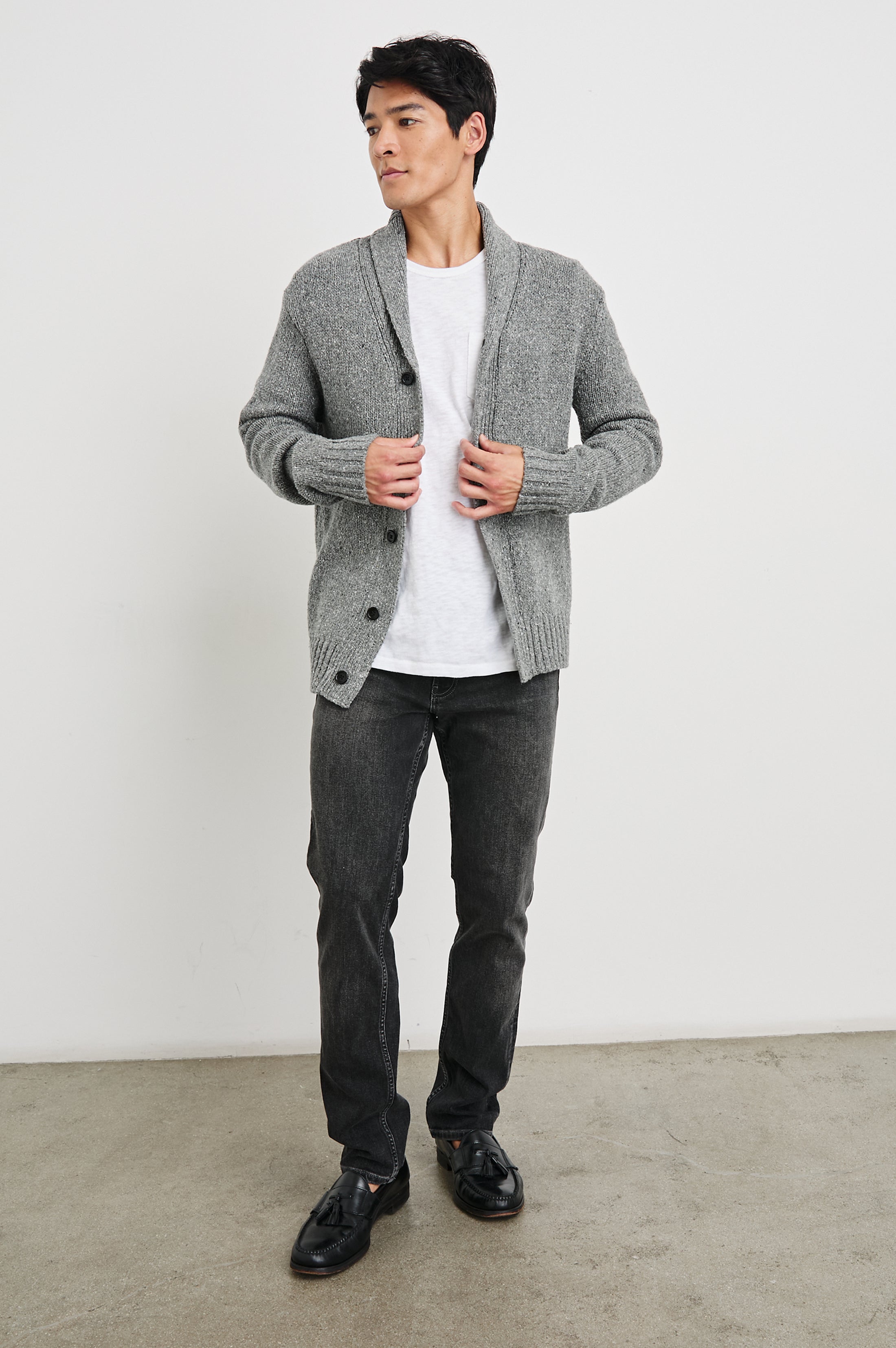 CORDEN CARDIGAN - MONOCHROMATIC SPECKLE – Rails