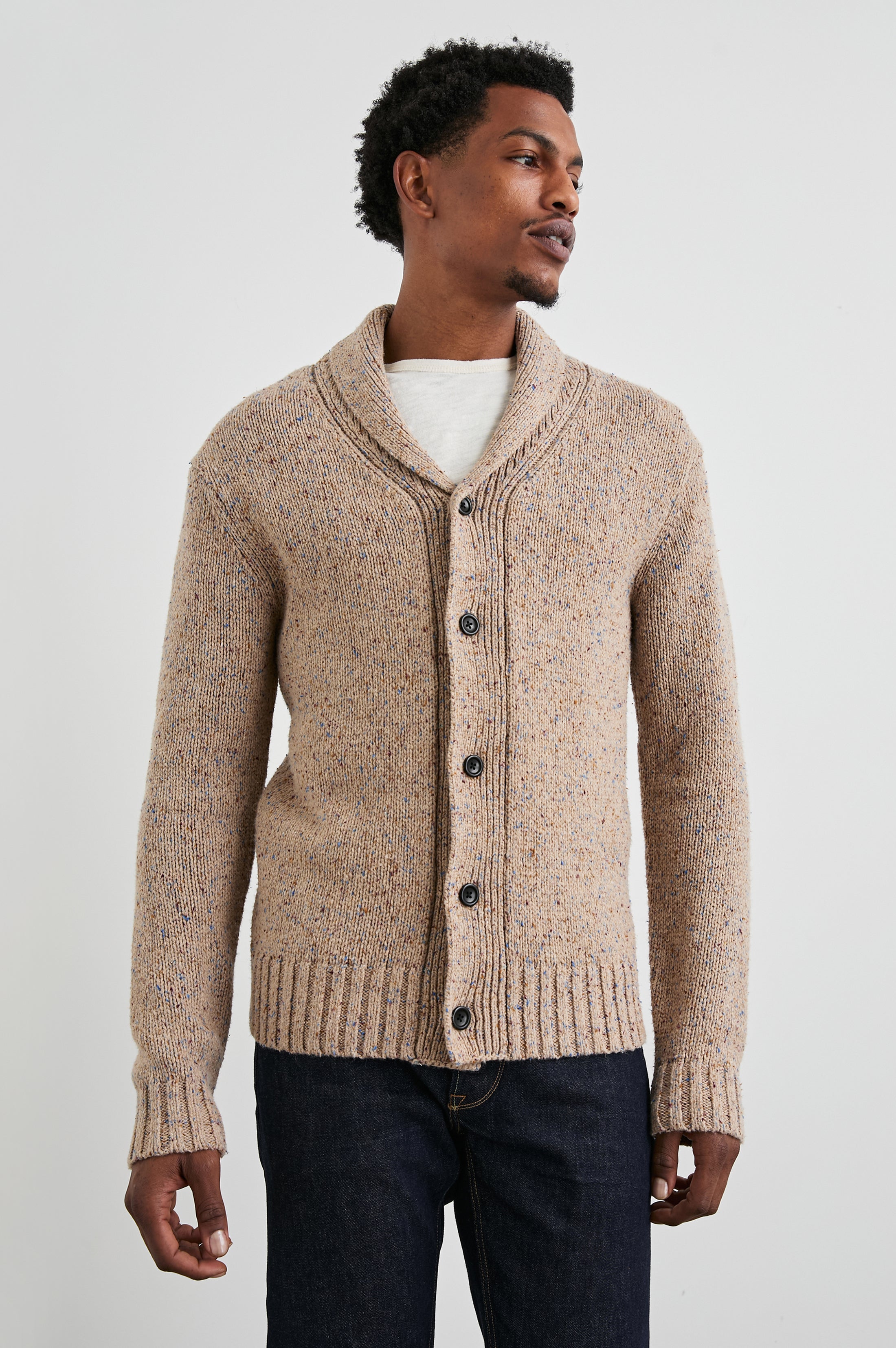 CORDEN CARDIGAN - OATMEAL SPECKLE – Rails
