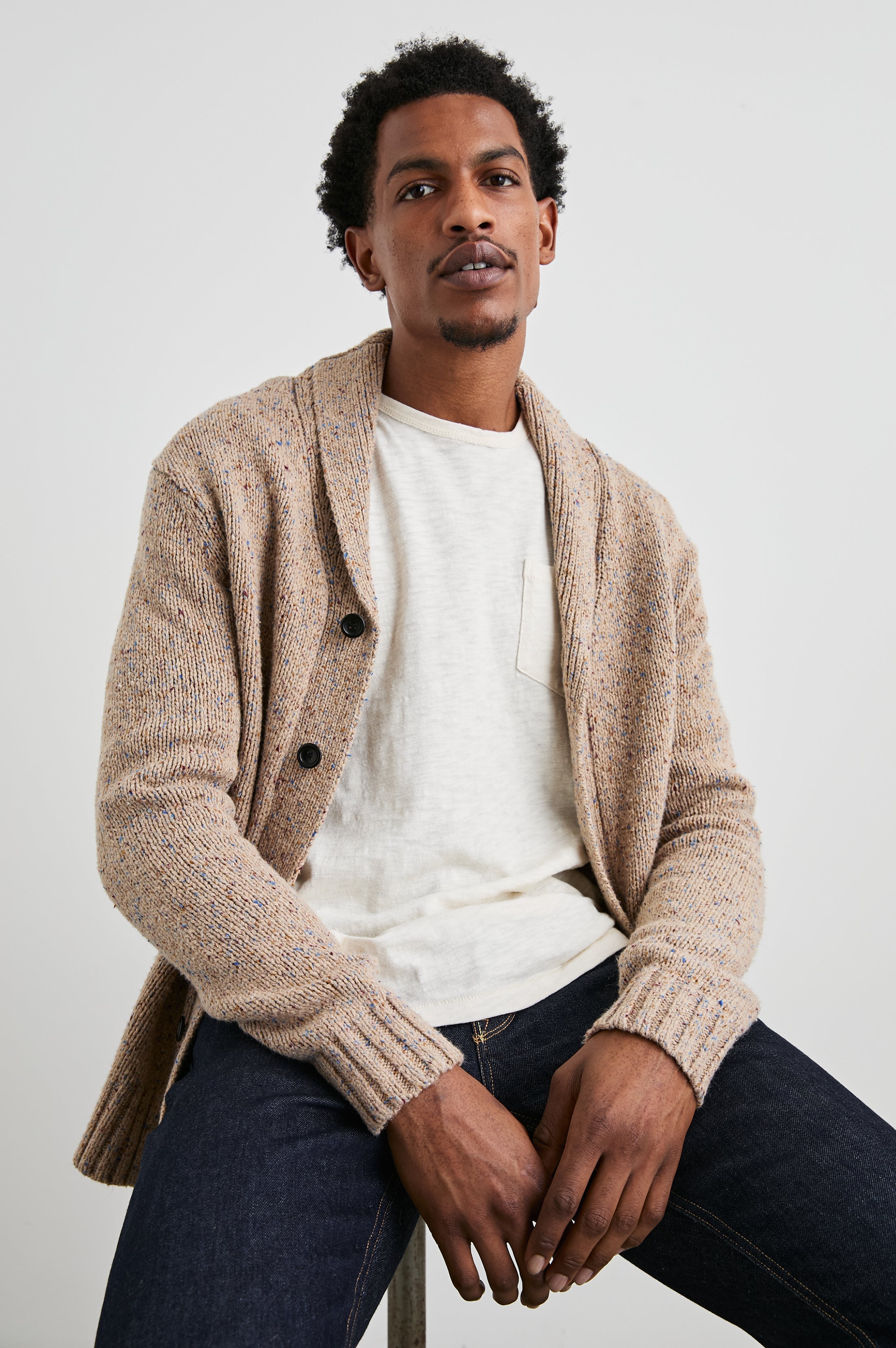 CORDEN CARDIGAN - OATMEAL SPECKLE – Rails