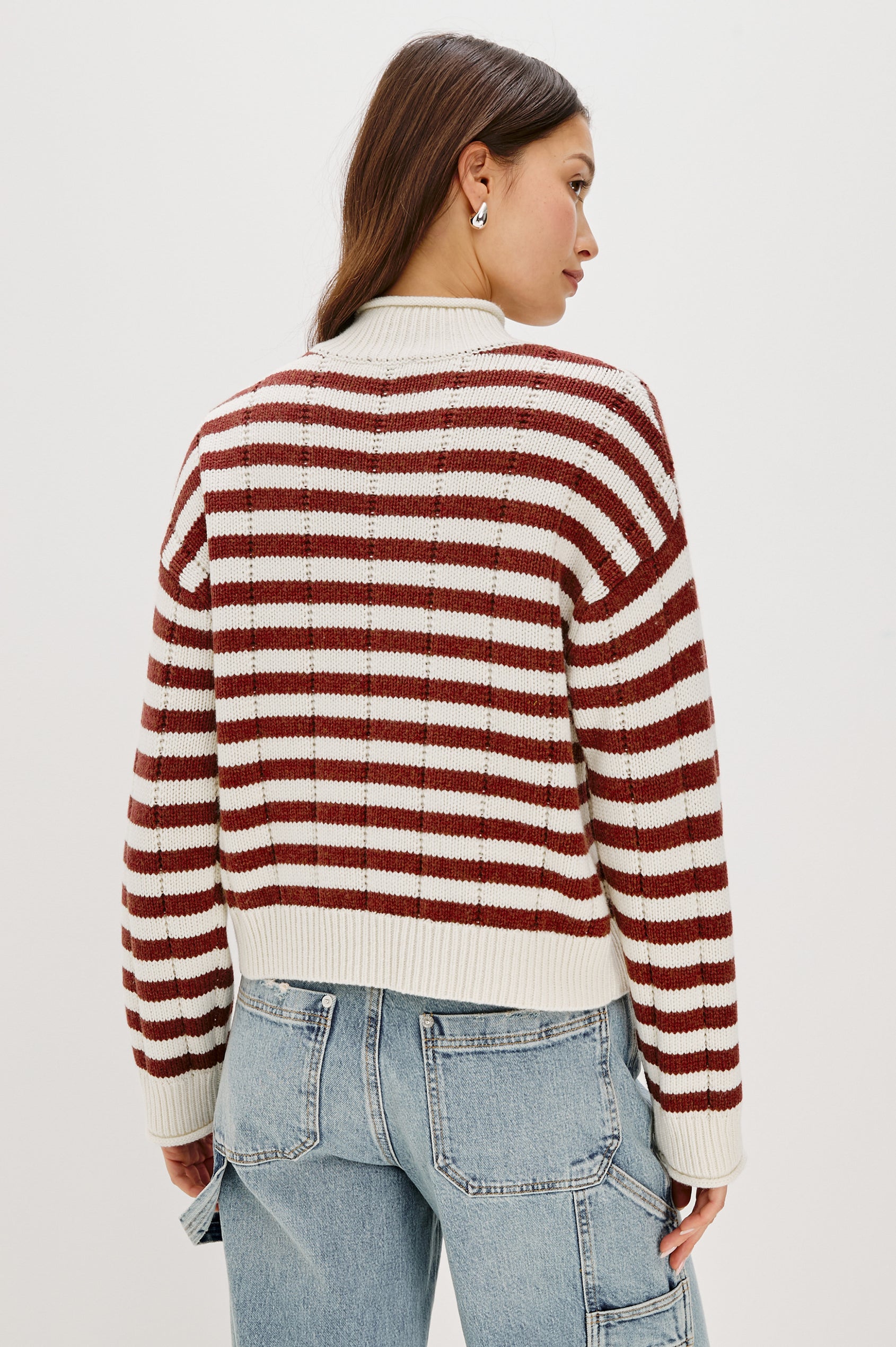CORRINE SWEATER - IVORY RUSSET STRIPE