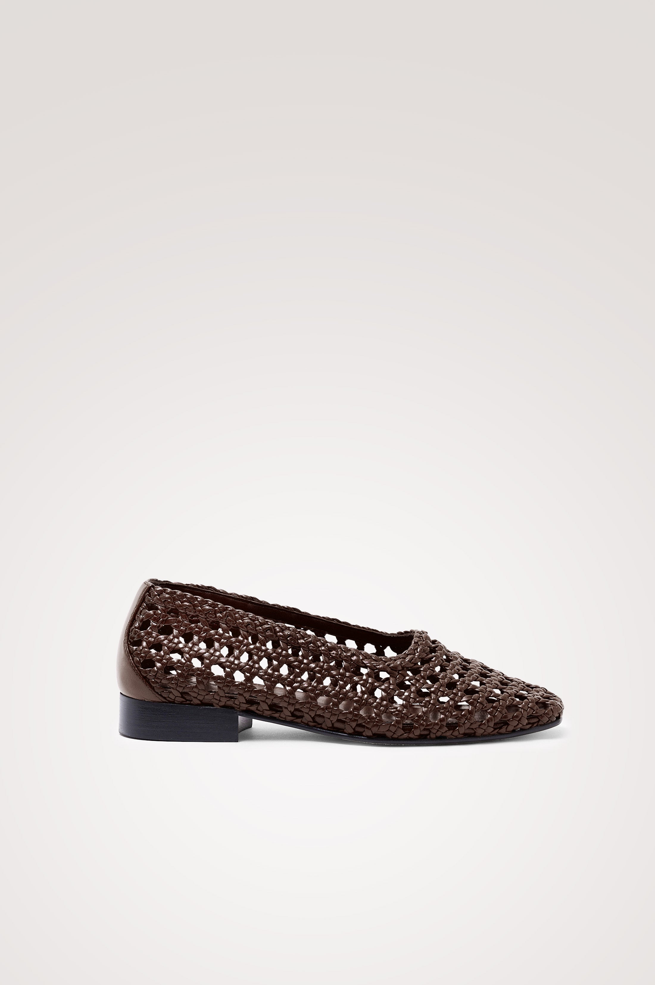 Rails | Cortona Woven Ballet Flat - Dark Brown Leather | Size 37