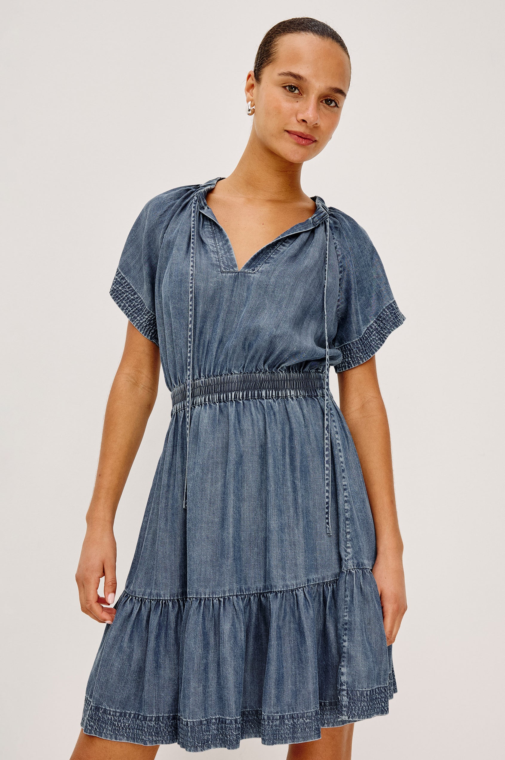 dress with loose front NO.259 Women's Long Sleeve Drape Front Dress, Loose Casual Dress in Black