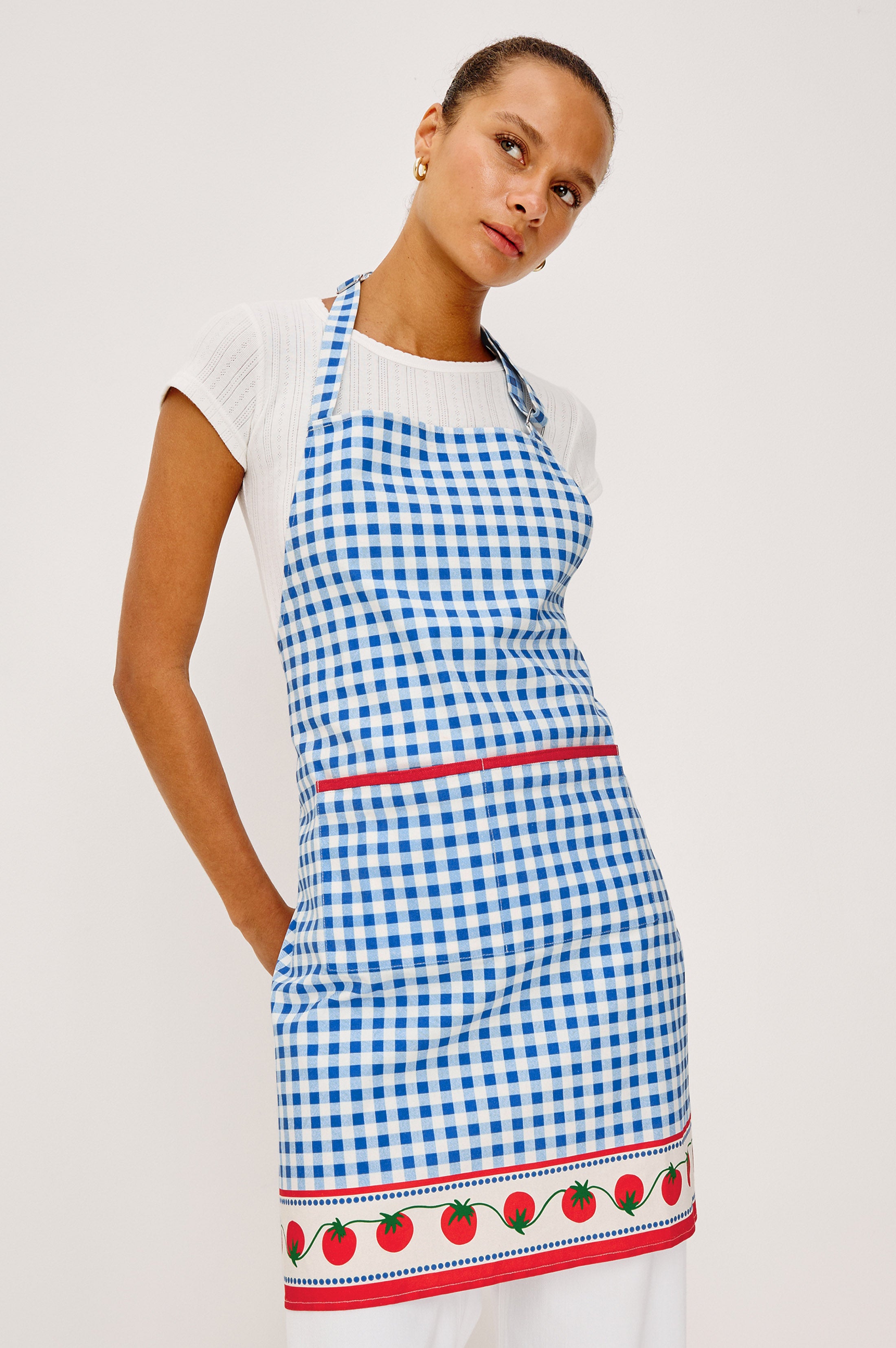 トップス TADO DASYA APRON RAILS X GIADZY CUCINA APRON - GINGHAM TOMATOES – Rails